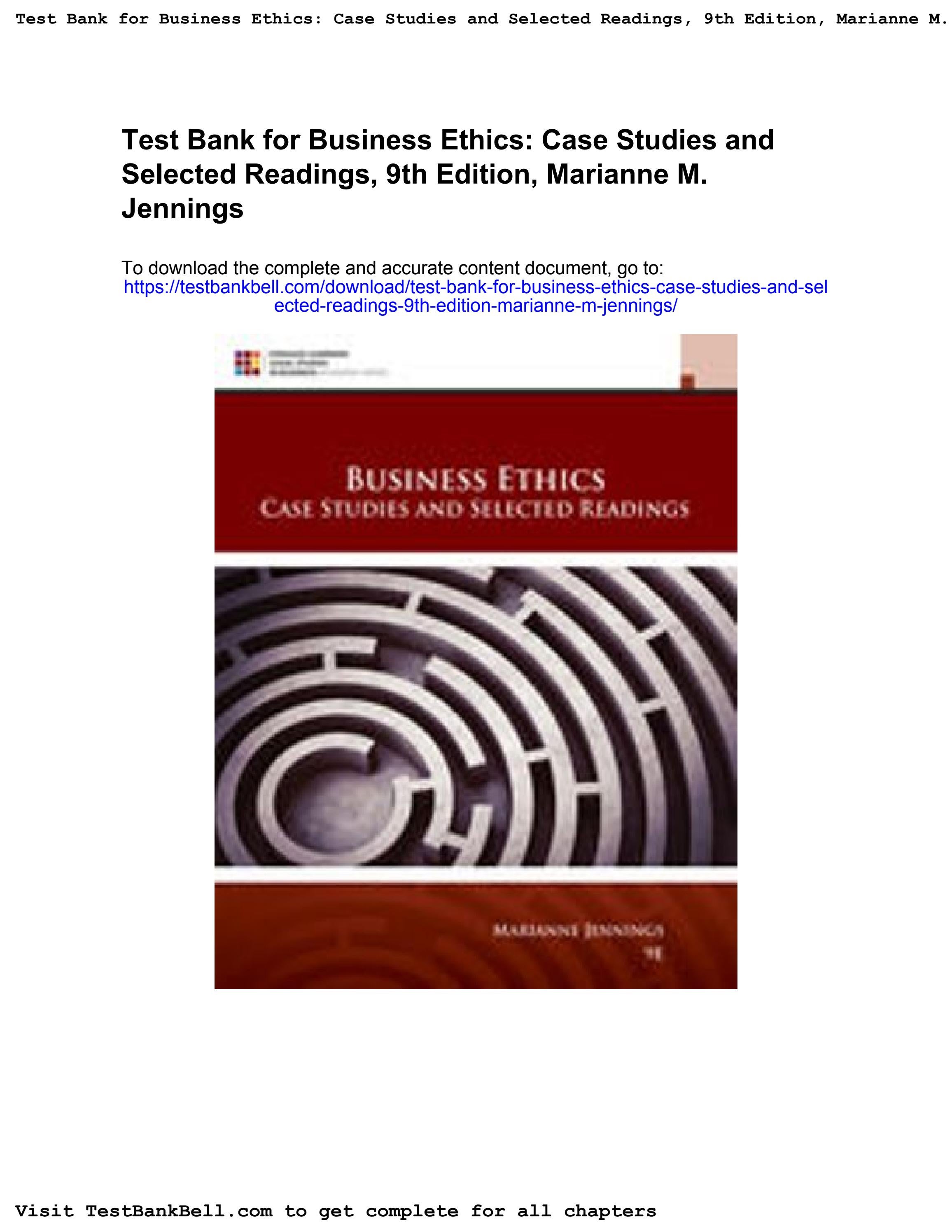 Download_test bank for business ethics case studies and selected