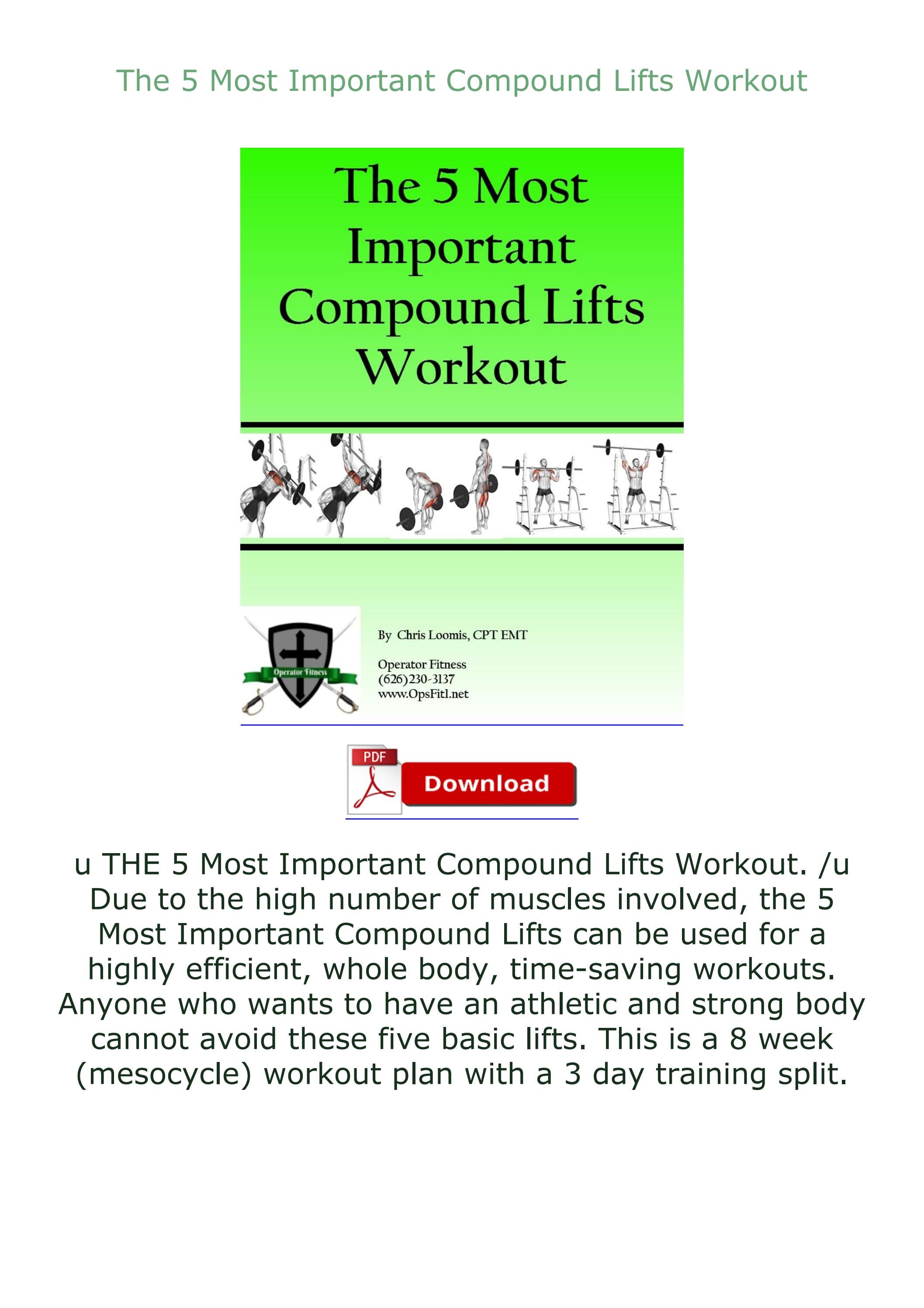 EBOOK The 5 Most Important Compound Lifts Workout By Ericstokesuiawa