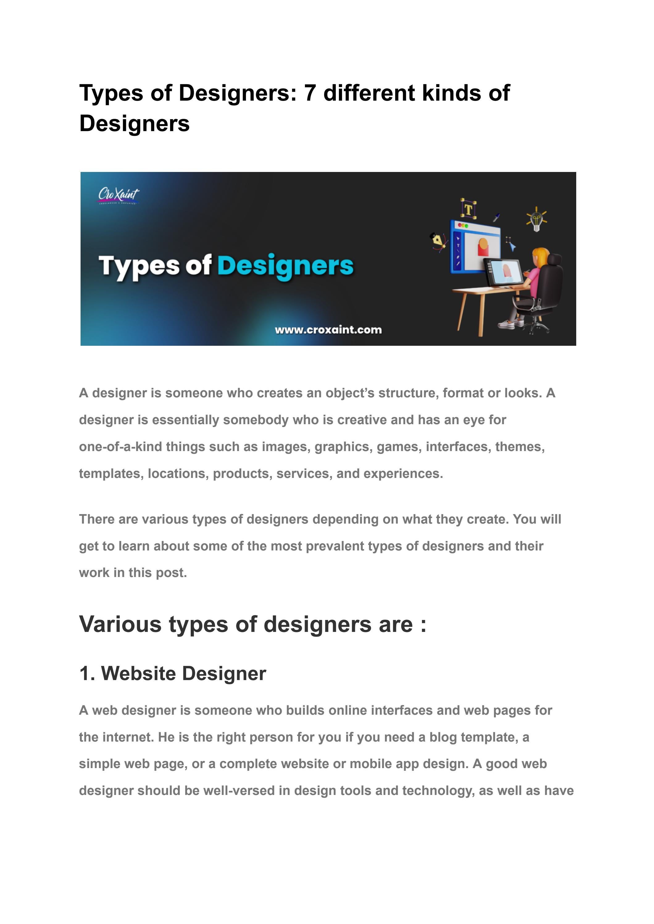 Types of Designer 7 Different kinds of Designers by Nancy Bansal Issuu