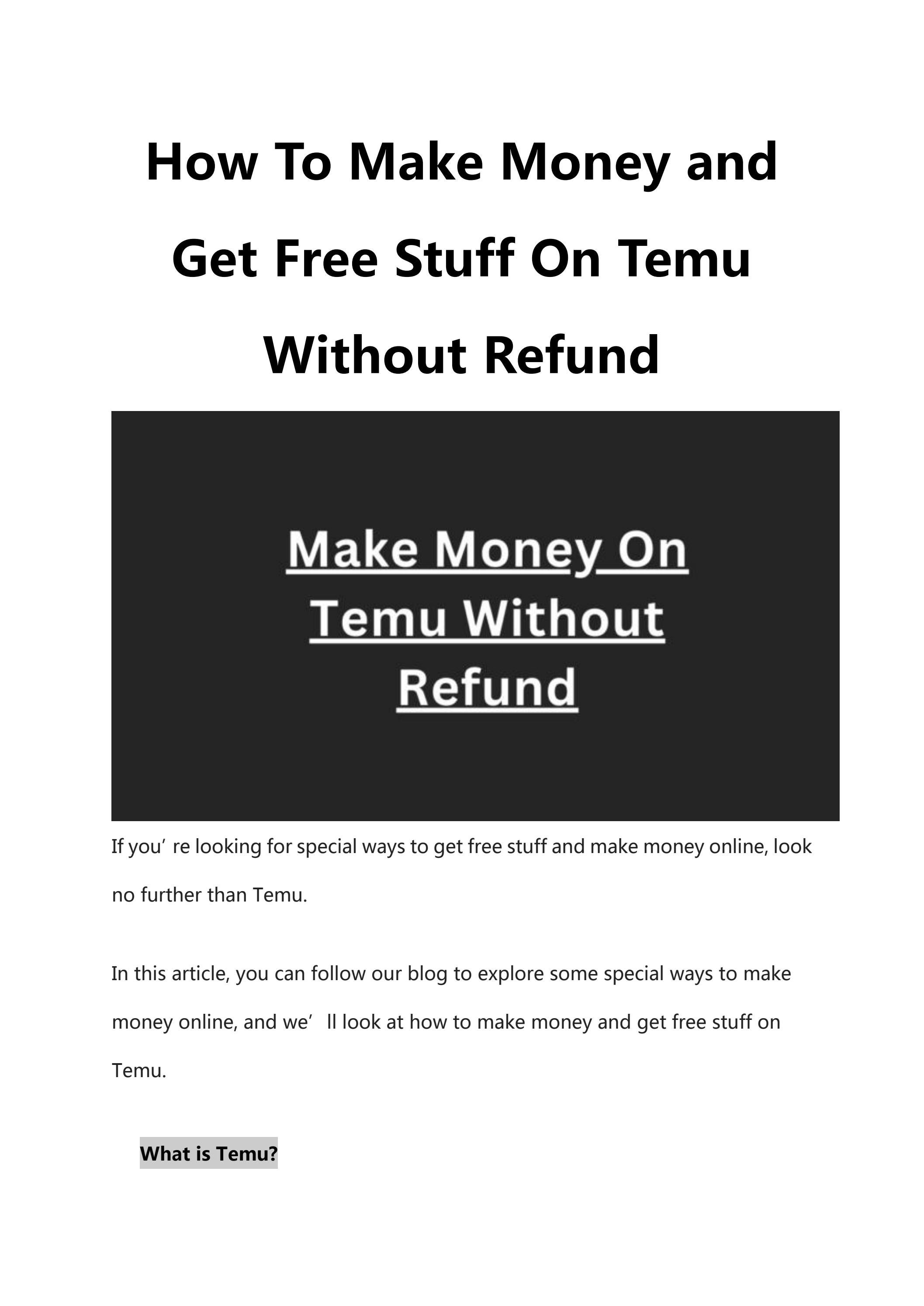 How To Get A Refund From Temu - ejn2s0w
