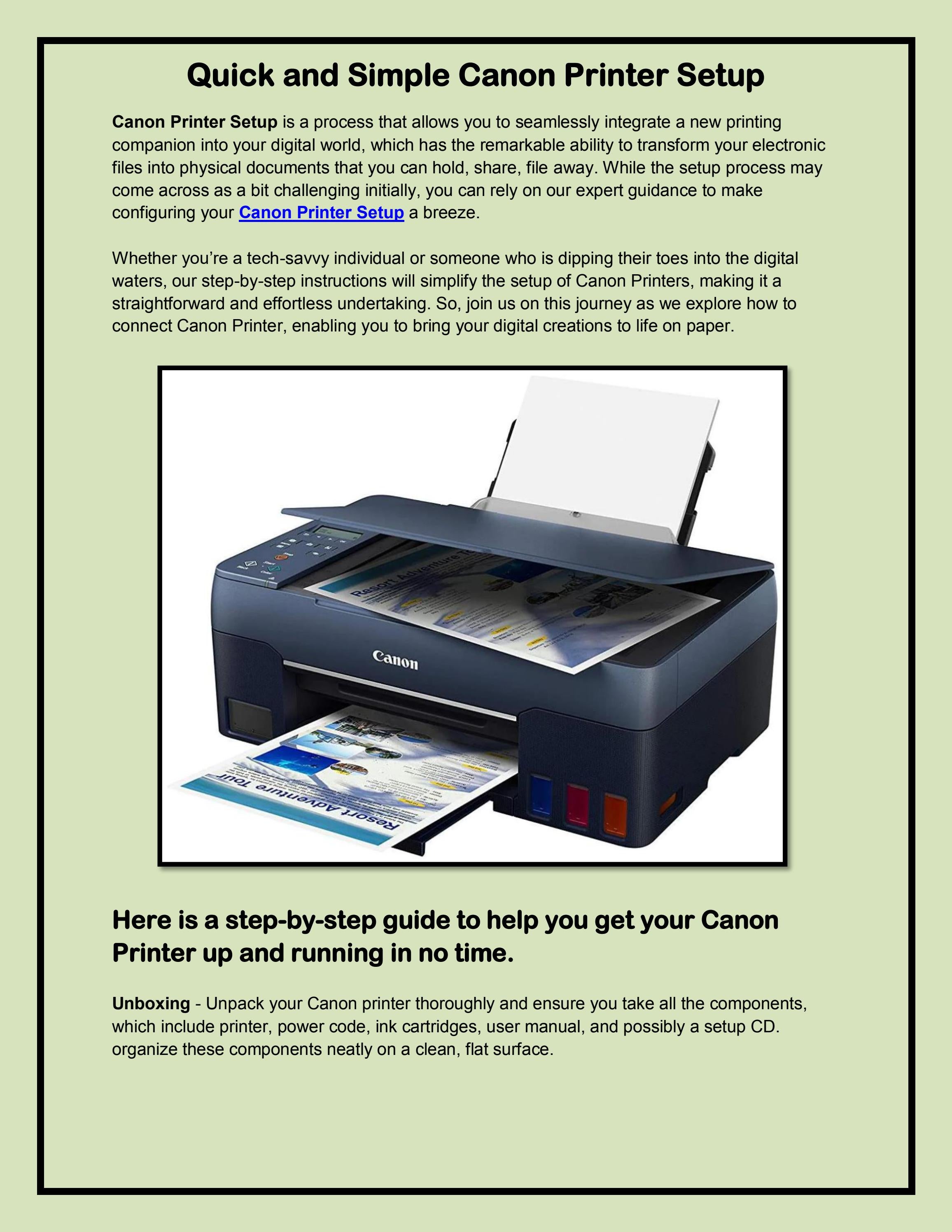 canon printer password setup