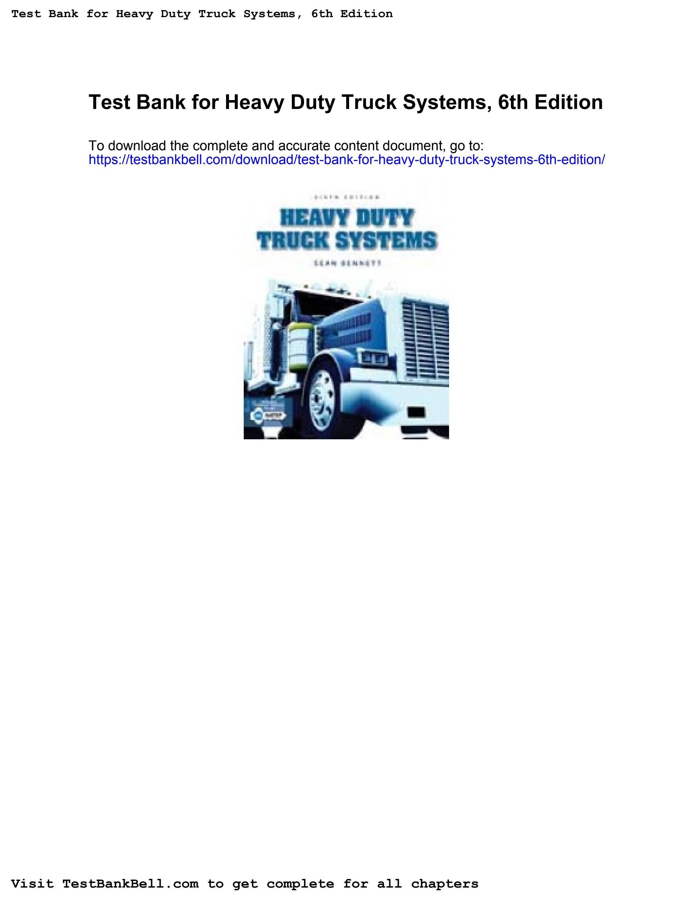 Test bank for heavy duty truck systems 6th edition by xavier.merrick665