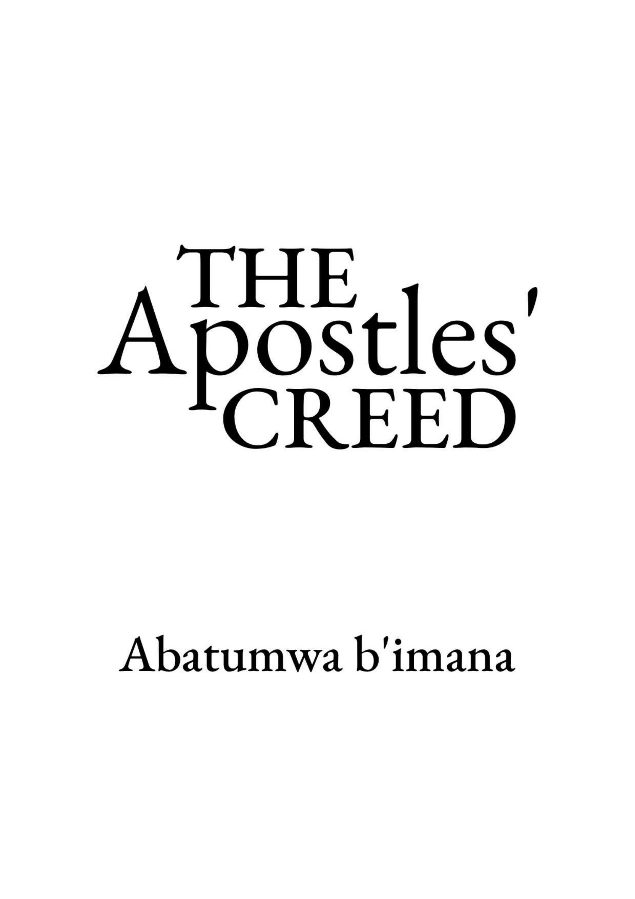 Kirundi (Rundi) - The Apostles' Creed by Filipino Tracts and Literature ...