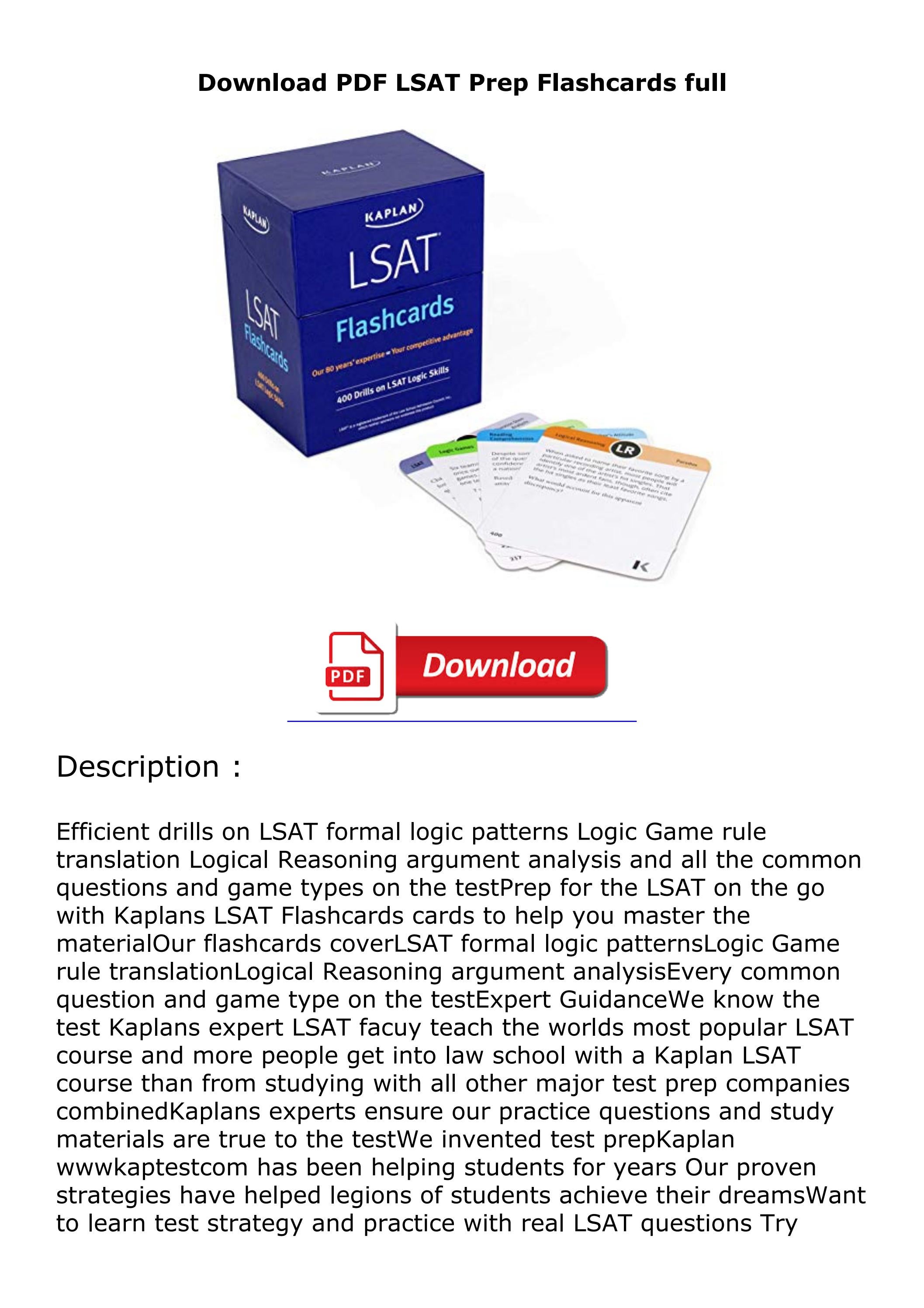 Download Pdf Lsat Prep Flashcards Full by katrinajomamcguire Issuu