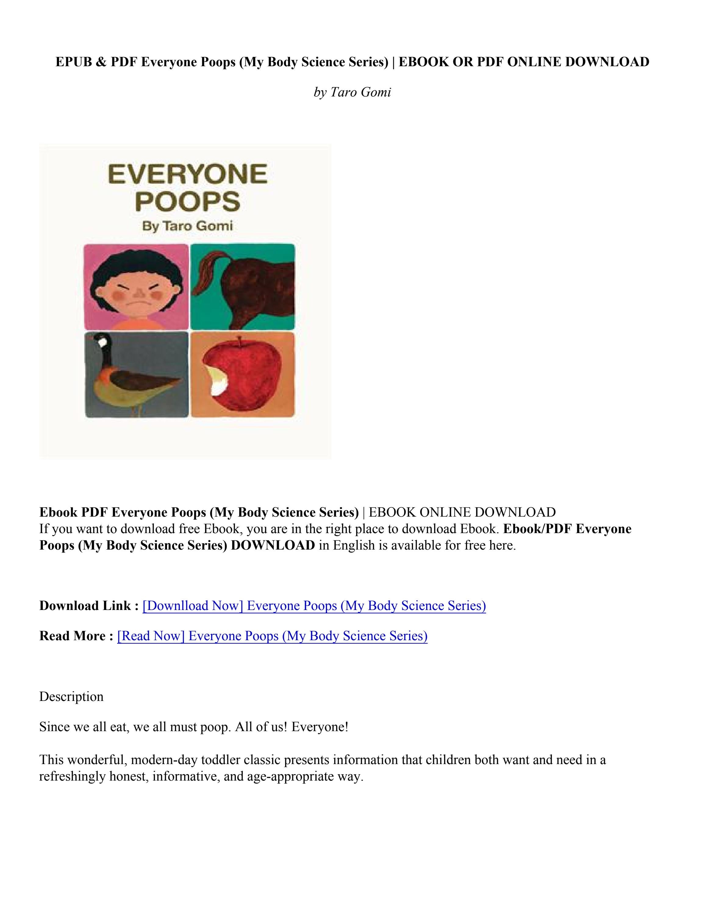 Download] Everyone Poops (My Body Science Series) - Taro Gomi By.