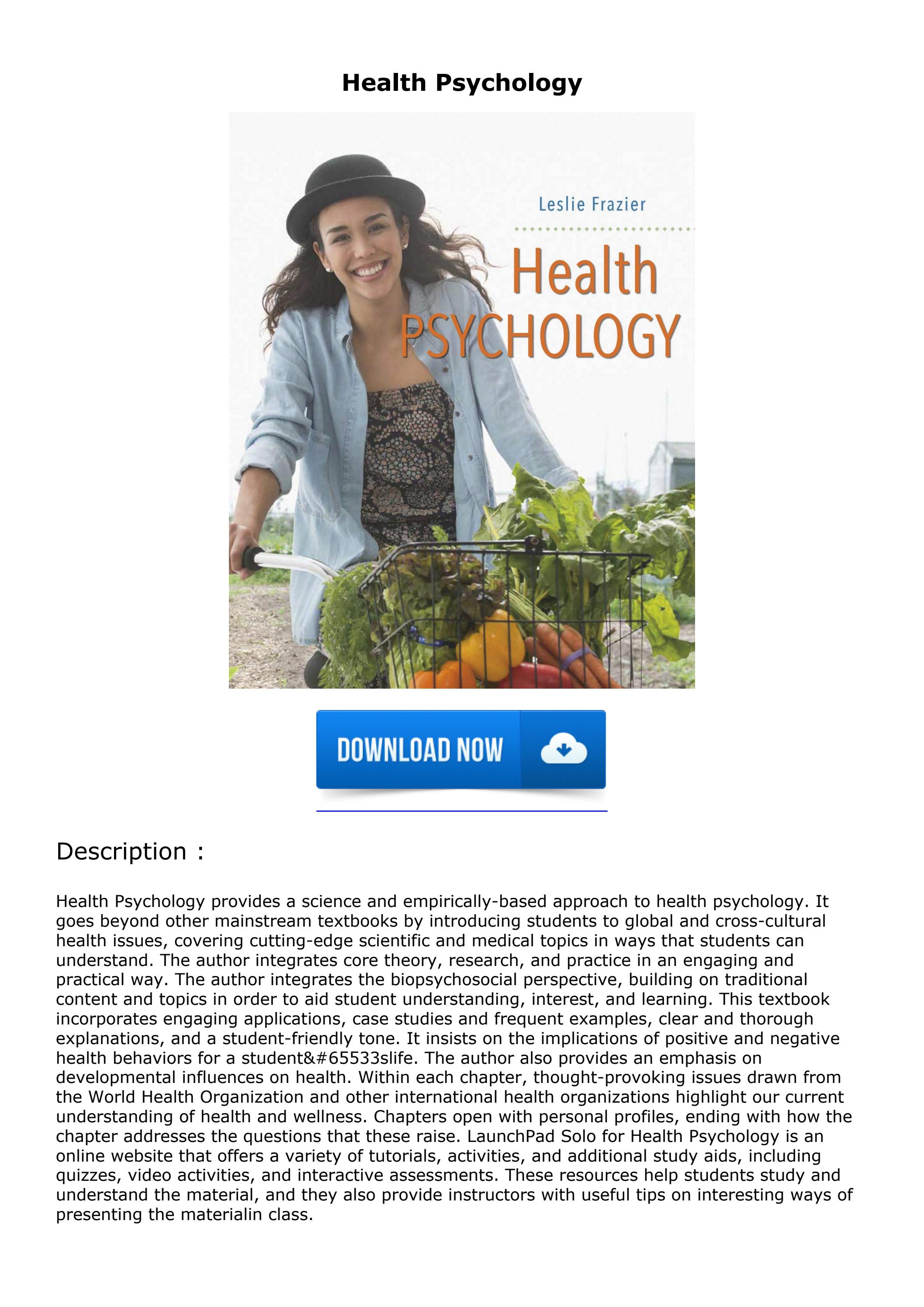 Pdf read download health psychology epub by hallieallenas issuu