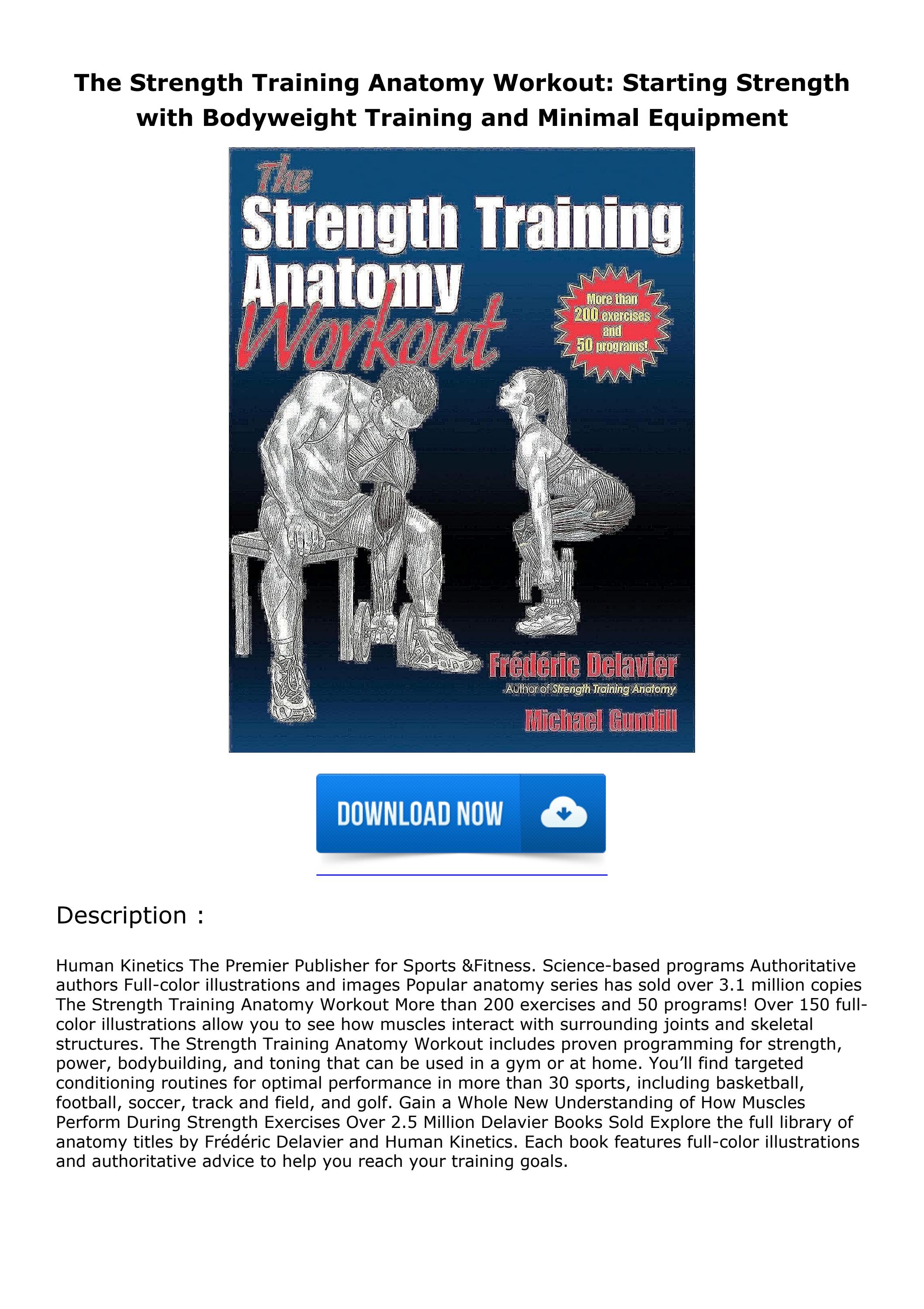[READ DOWNLOAD] The Strength Training Anatomy Workout Starting