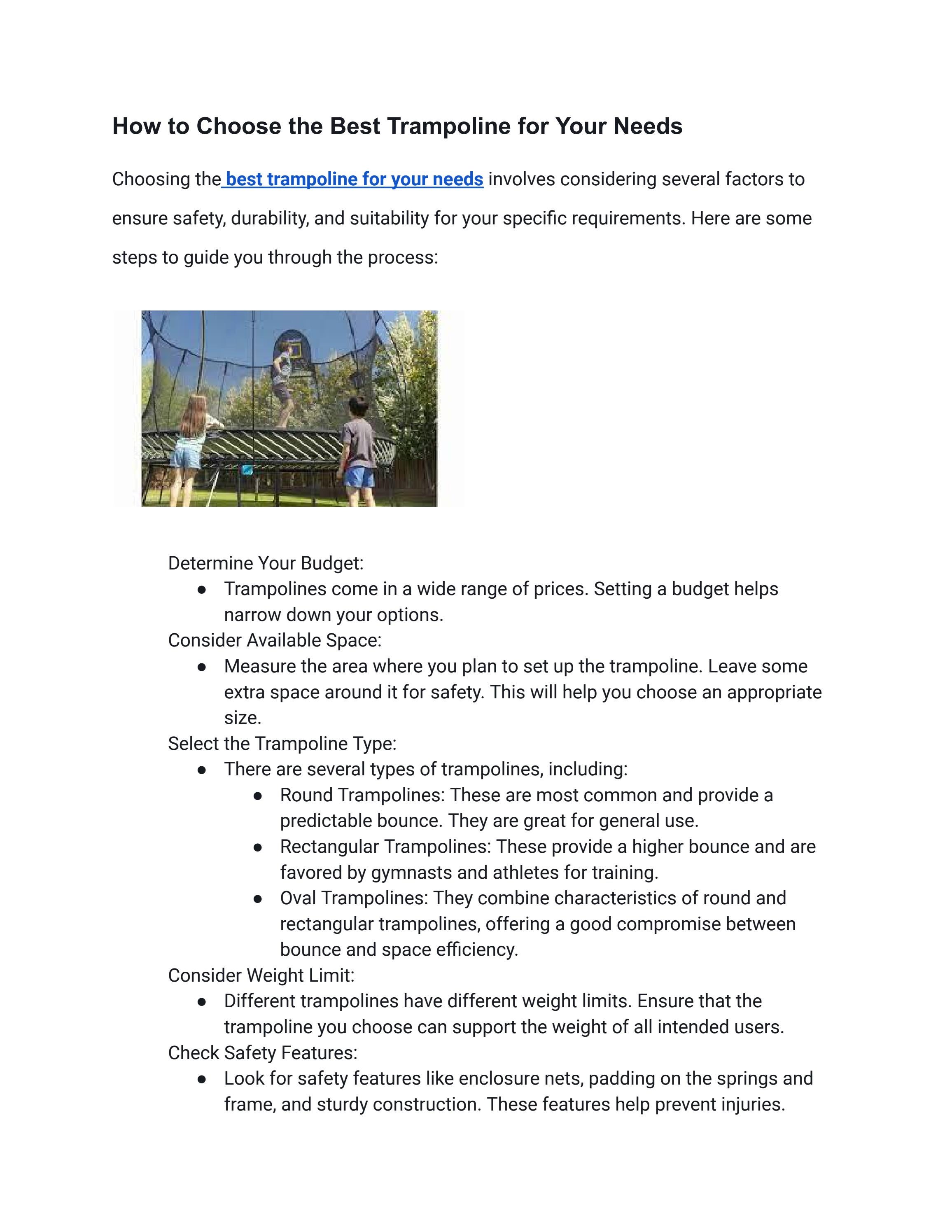 How to Choose the Best Trampoline for Your Needs by Hhdk Pihd Issuu