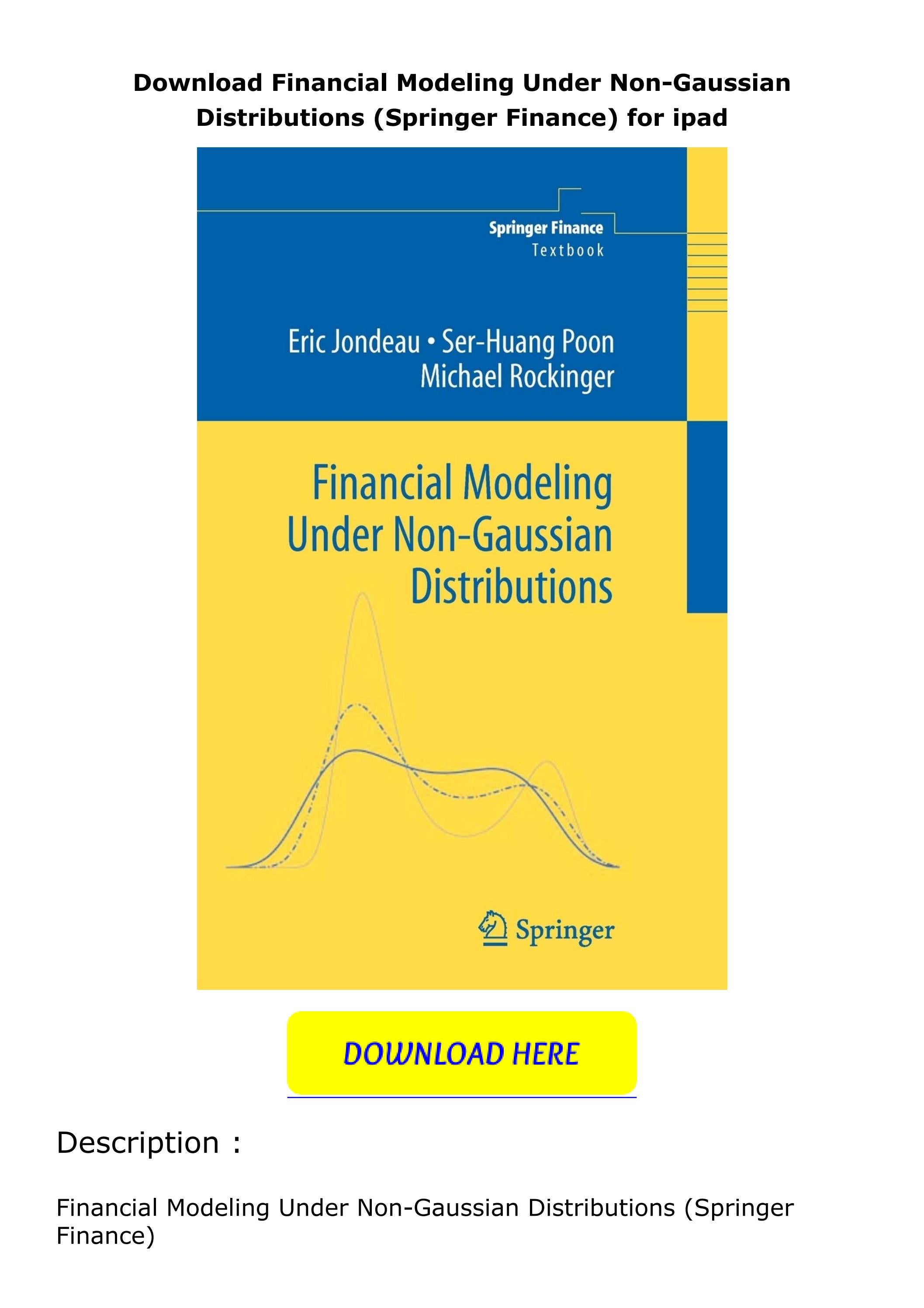 Download Financial Modeling Under NonGaussian Distributions (Springer
