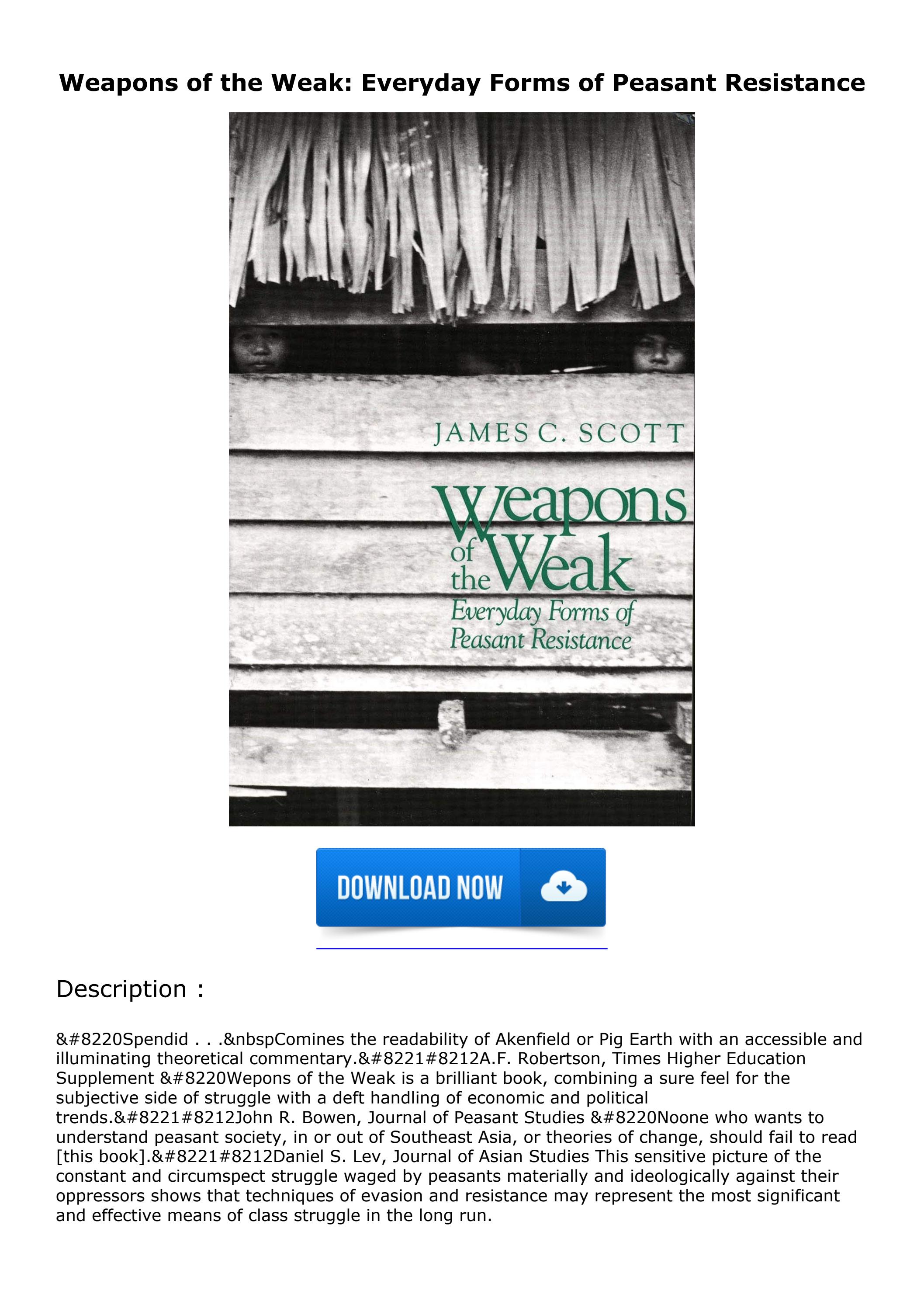 Weapons Of The Weak Book Pdf – Weapons Of The Weak Pdf – PTMO