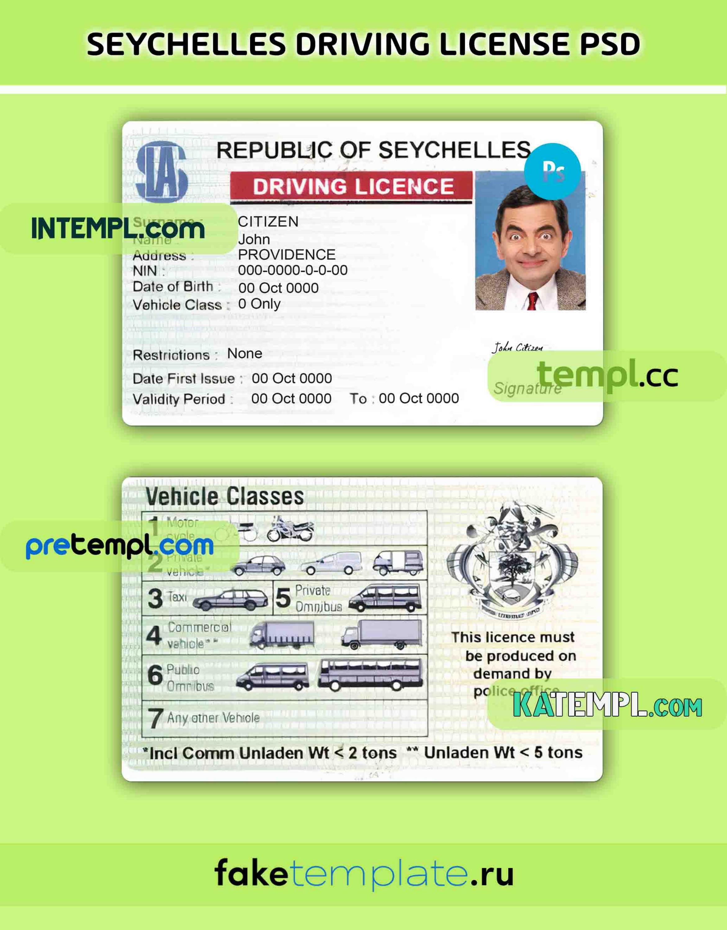 Seychelles driving license PSD download template by Intemplstore Issuu