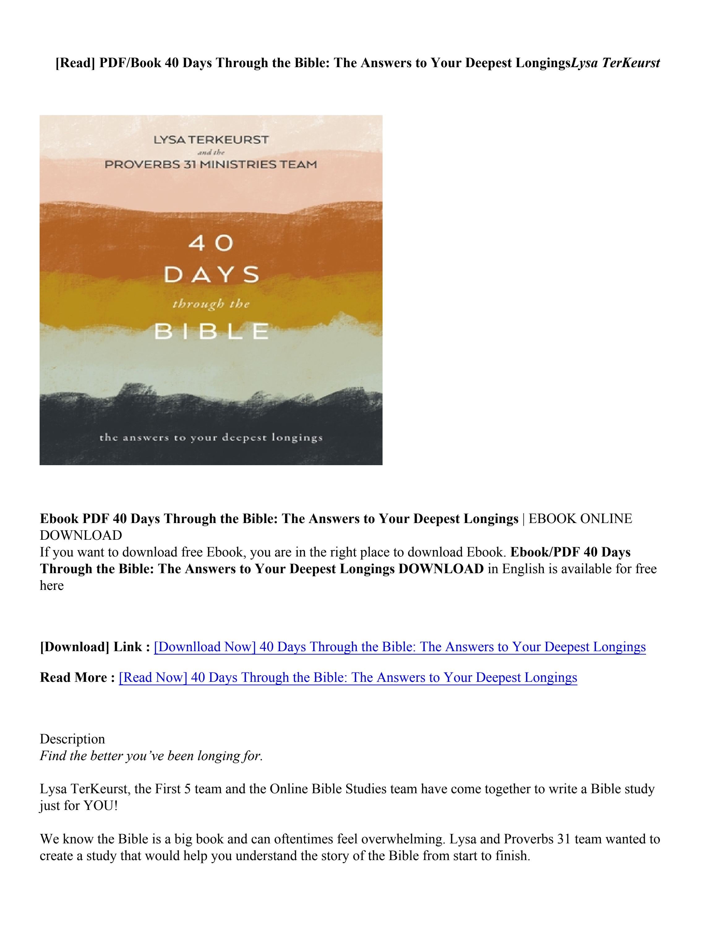 download-pdf-40-days-through-the-bible-the-answers-to-your-deepest