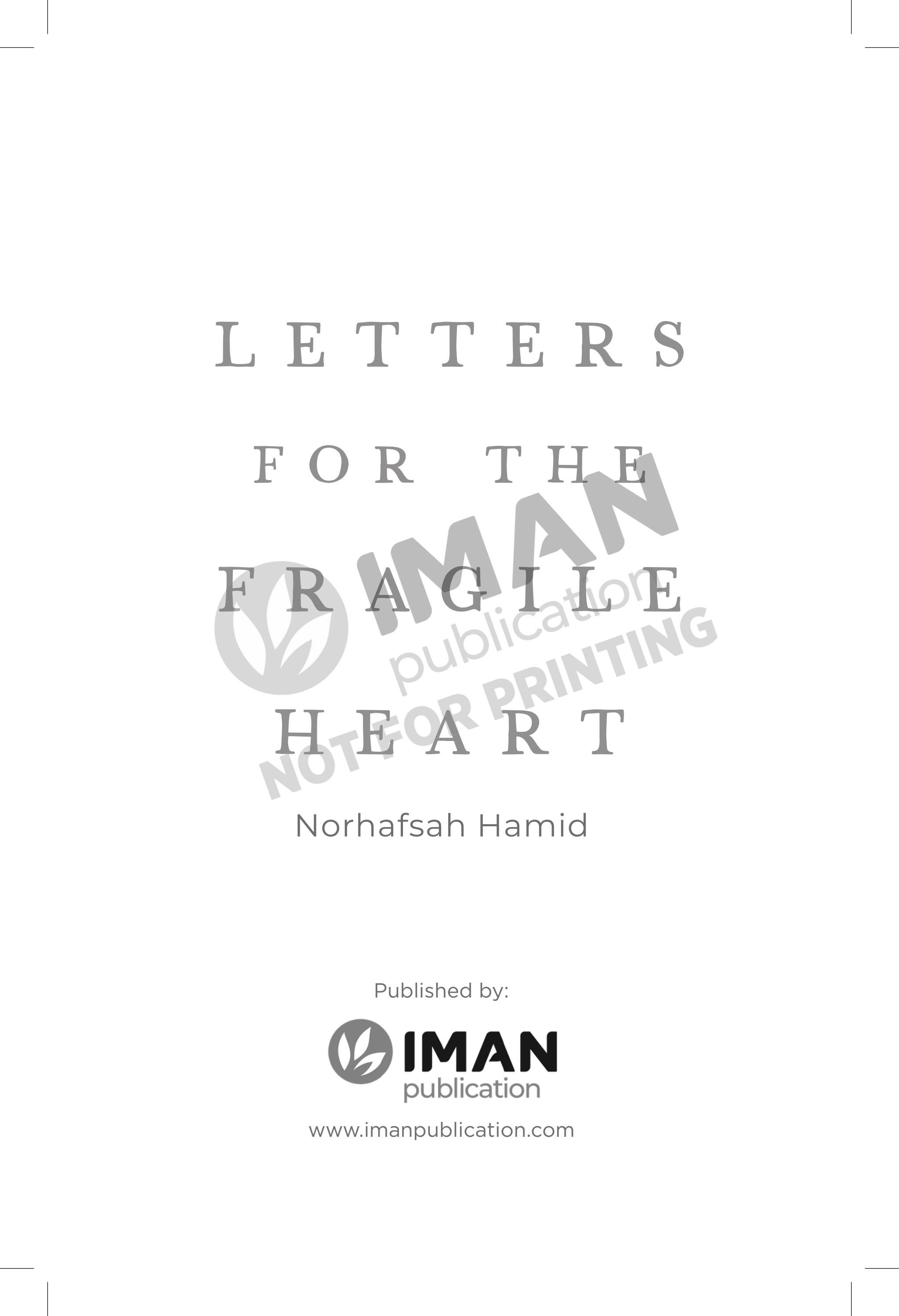 Letters for The Fragile Heart by Norhafsah Hamid by imanpublication Issuu