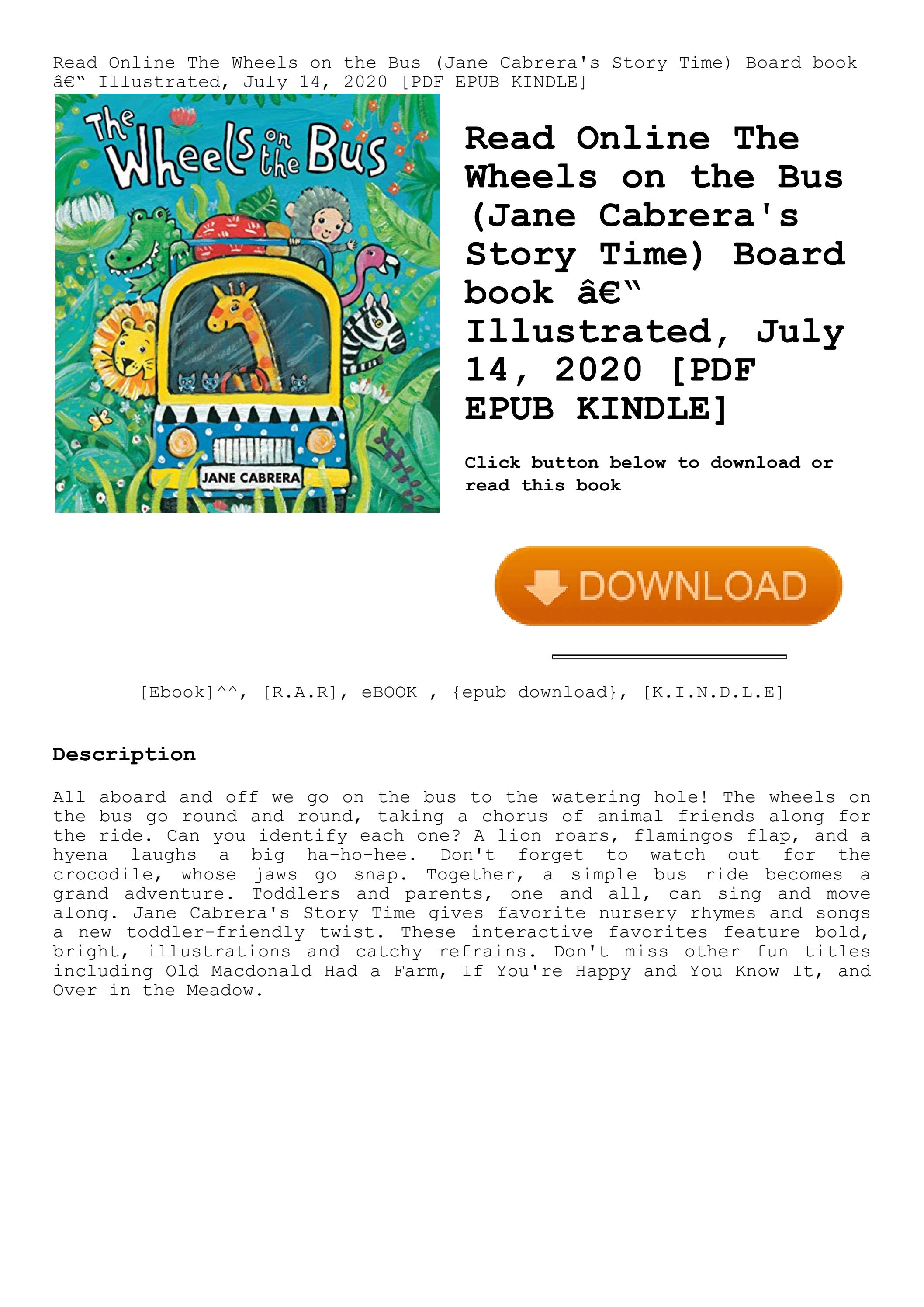 Read Online The Wheels on the Bus (Jane Cabrera's Story Time) Board