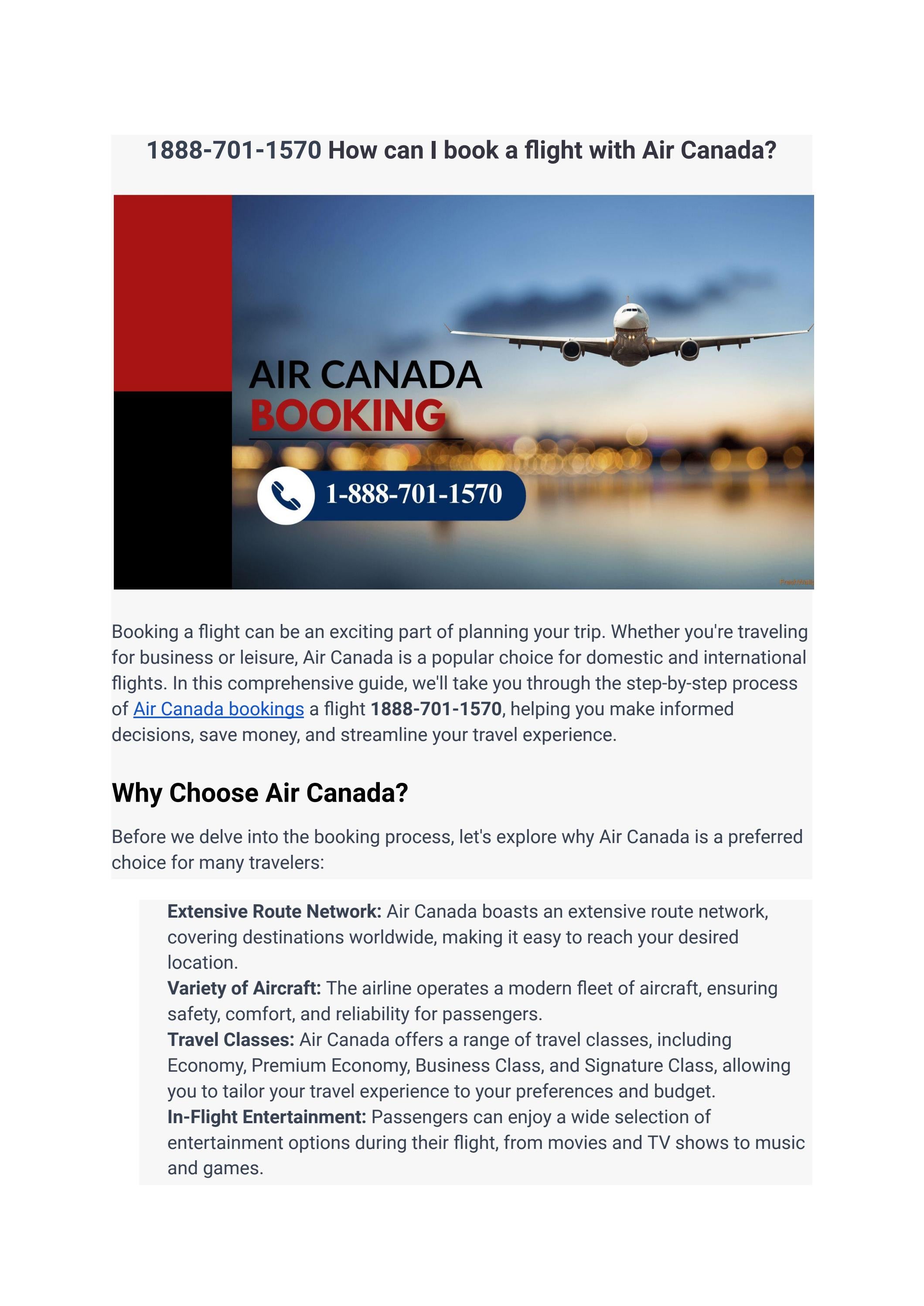 18887011570 How can I book a flight with Air Canada? by Travelblogs