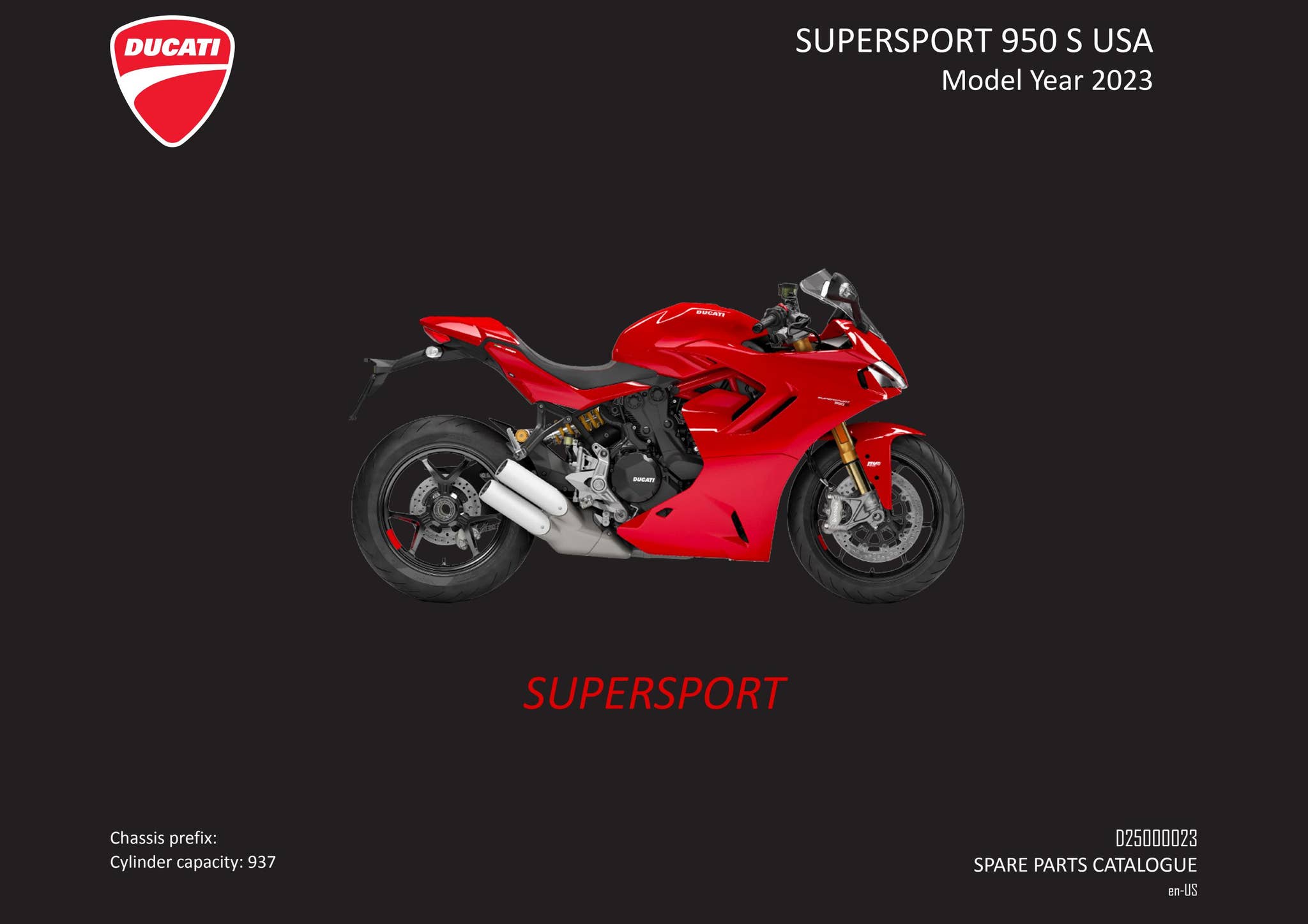 Ducati Omaha OEM Parts Diagram 2023 SuperSport 950 S by Ducati