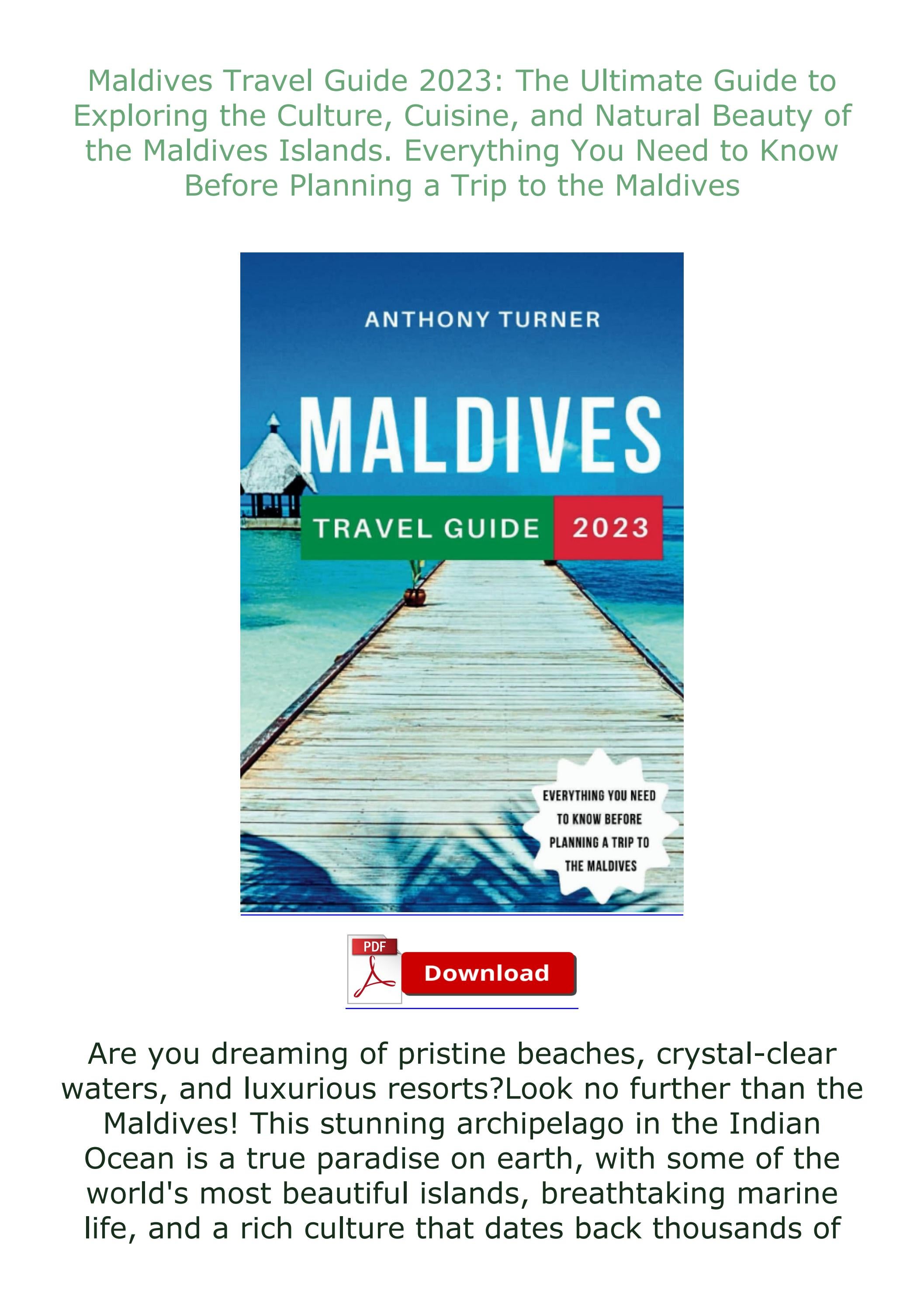 Read Epub Maldives Travel Guide 2023 The Ultimate Guide To Exploring The Cult By Read Epub Maldives Travel Guide 2023 The Ultimate Guide To Exploring The Cult By