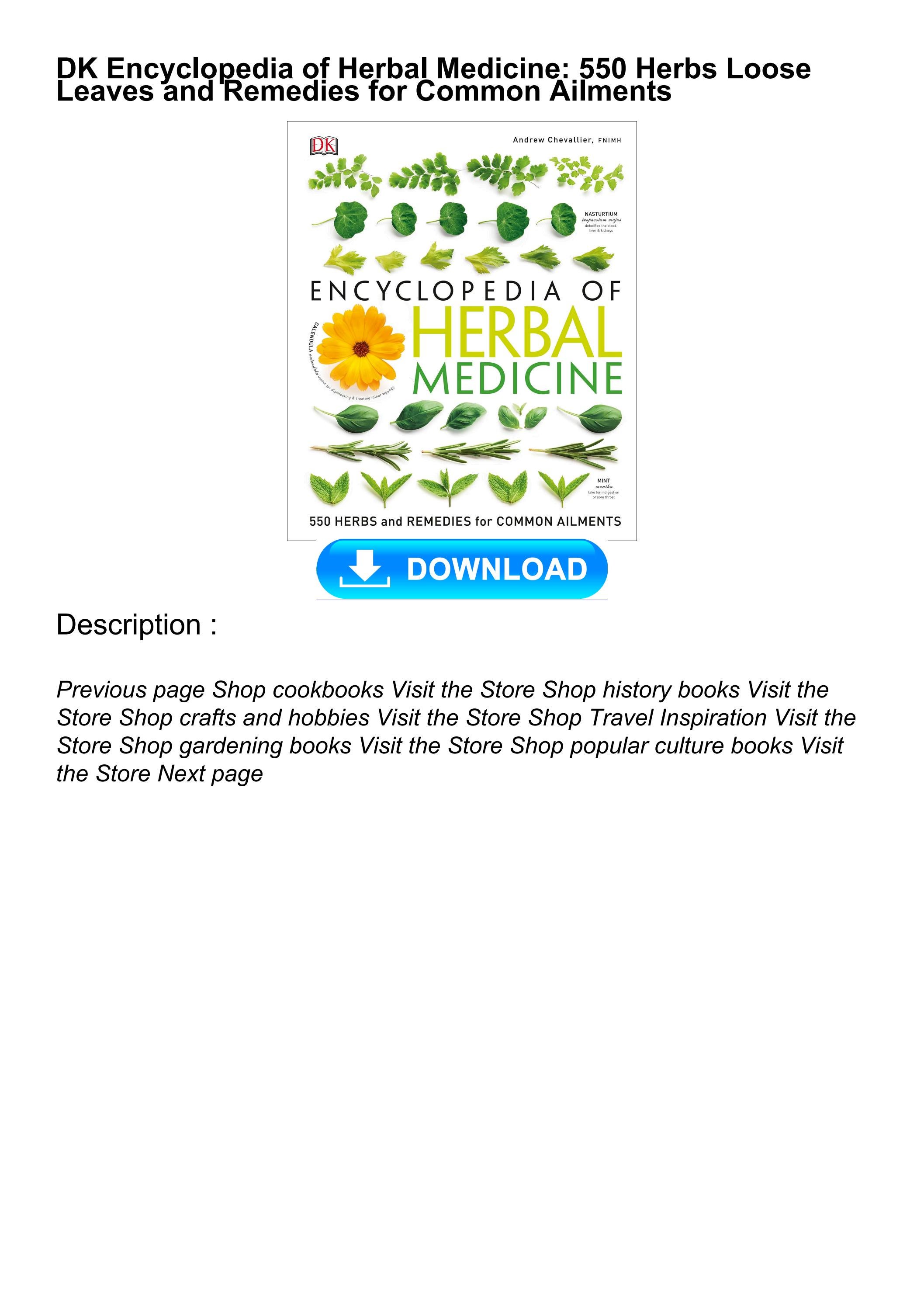 READ [PDF] DK Encyclopedia of Herbal Medicine 550 Herbs Loose Leaves