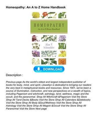 [PDF READ ONLINE] Homeopathy: An A to Z Home Handbook by aishalawa - Issuu