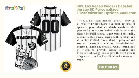 Las Vegas Raiders Personalized Name And Number NFL 3D Baseball Jersey Shirt  For Fans