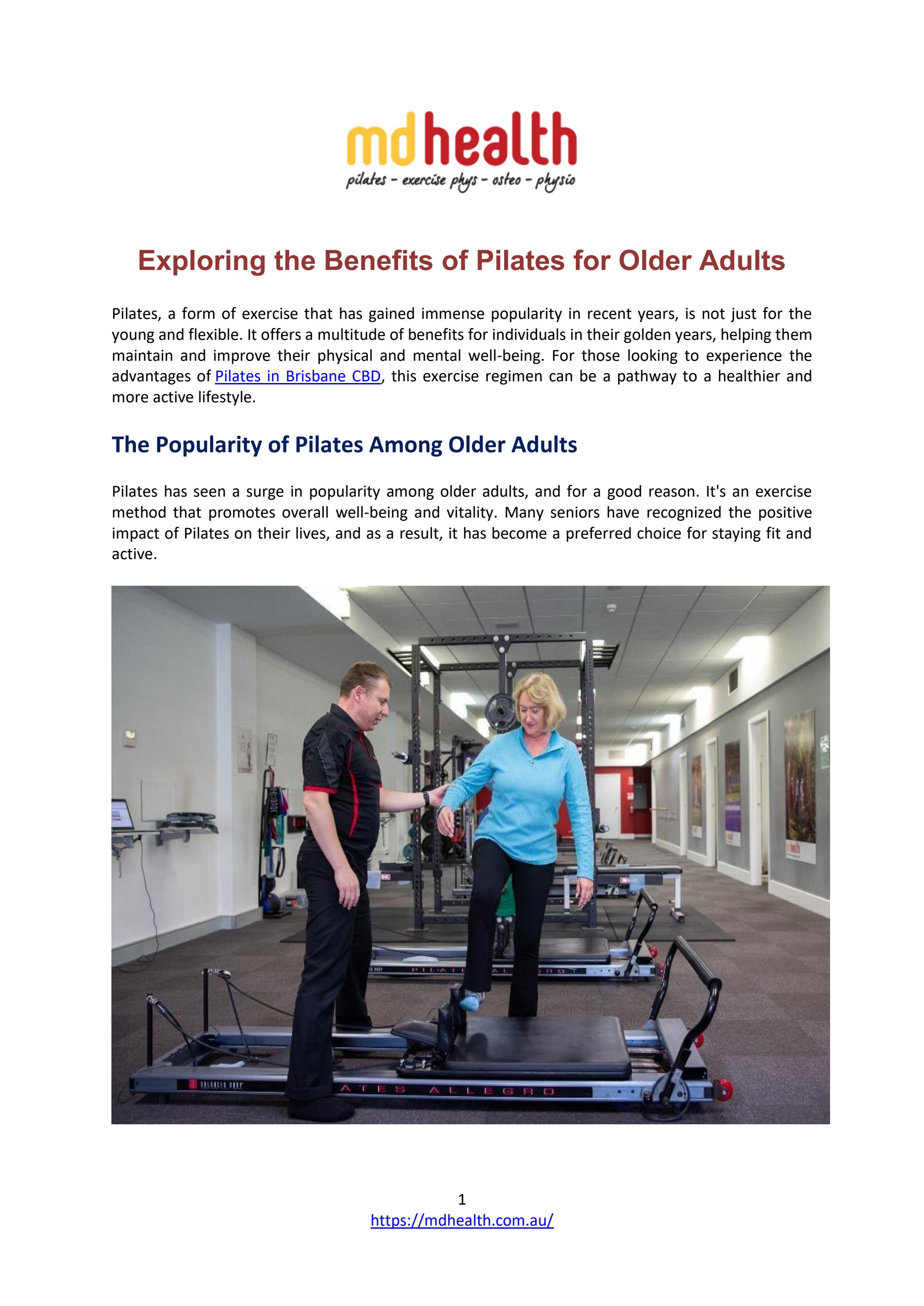Exploring the Benefits of Pilates for Older Adults by mdhealth_ Issuu