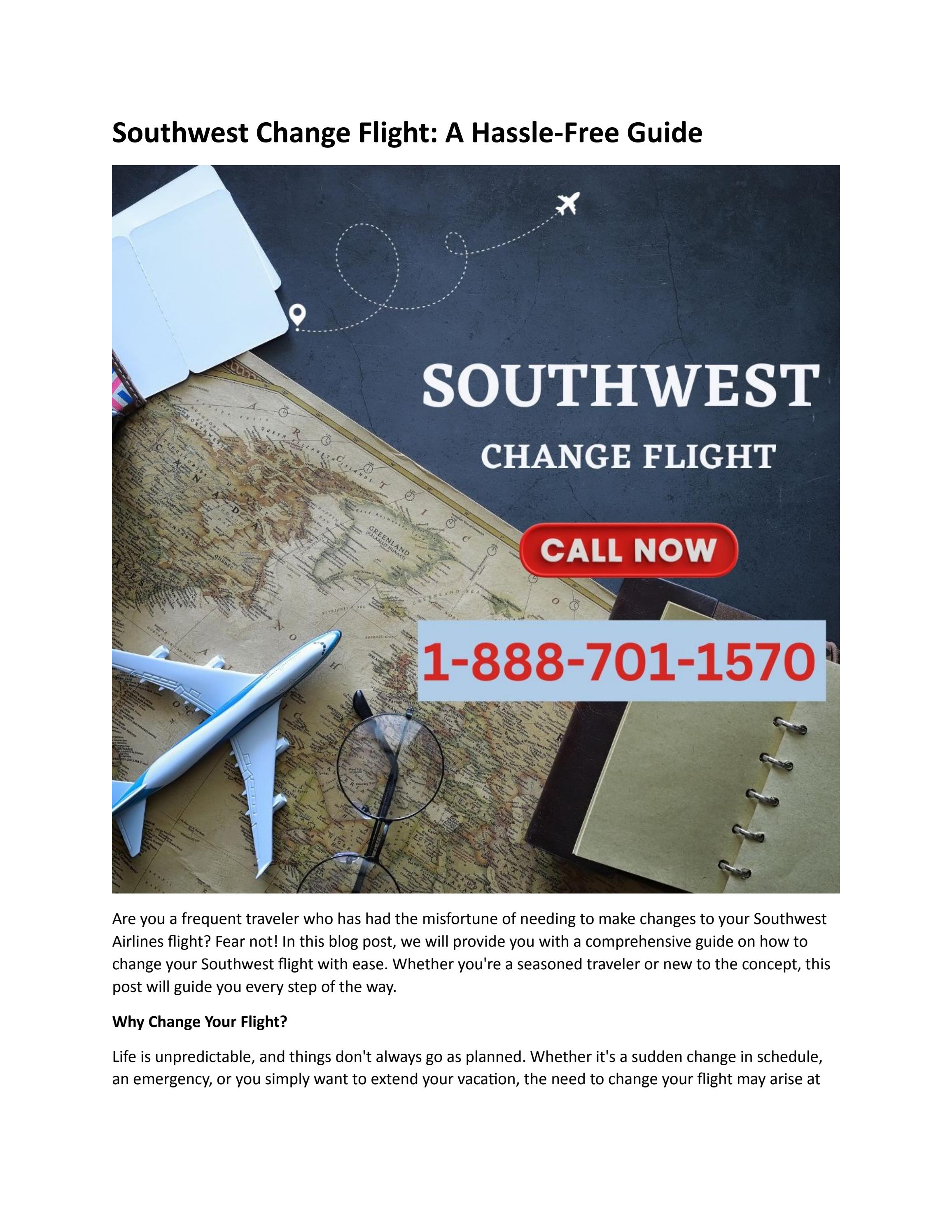 Southwest Change Flight A HassleFree Guide by Manvi Chodri Issuu