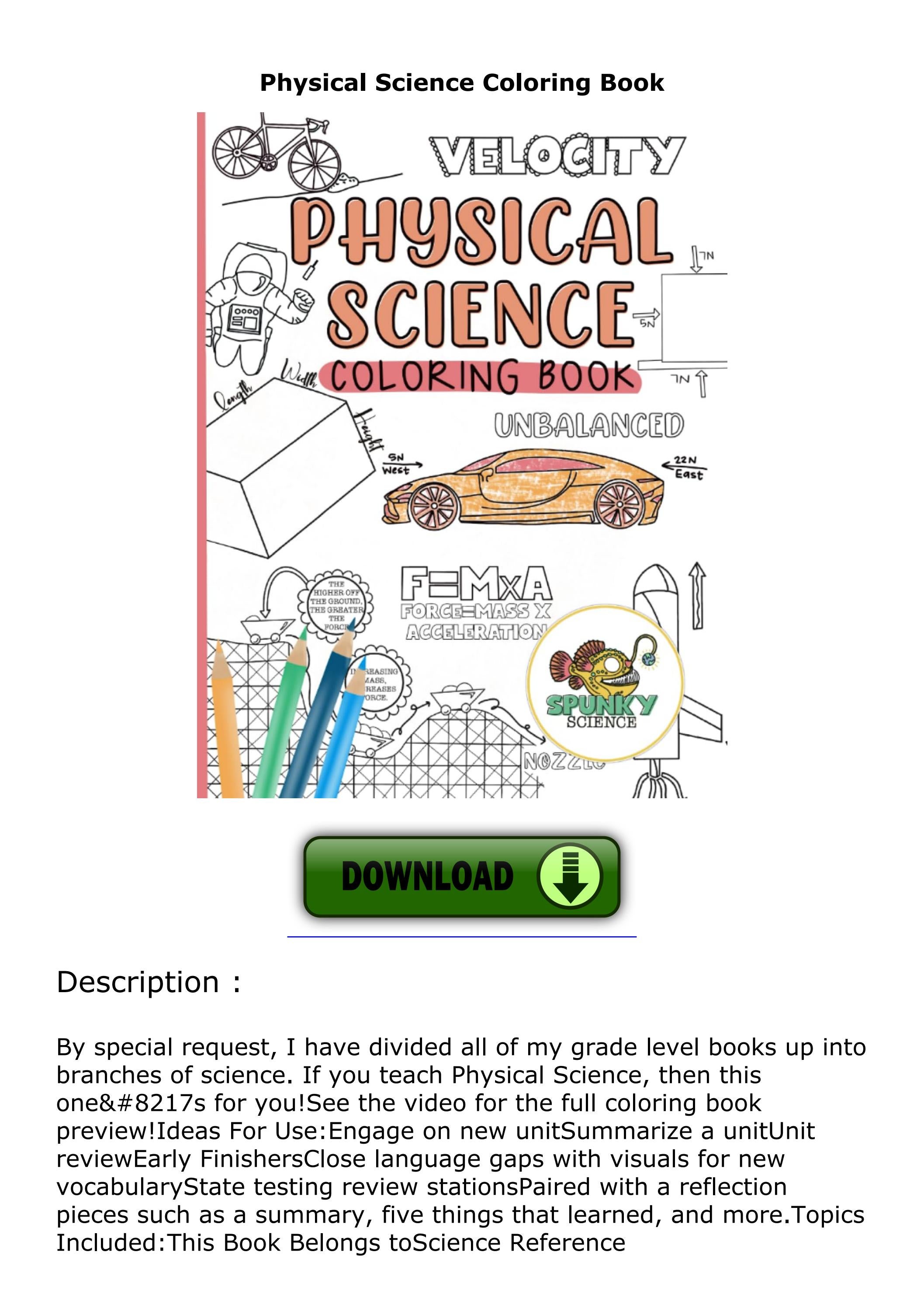 [PDF READ ONLINE] Physical Science Coloring Book by cassandramendozaas ...