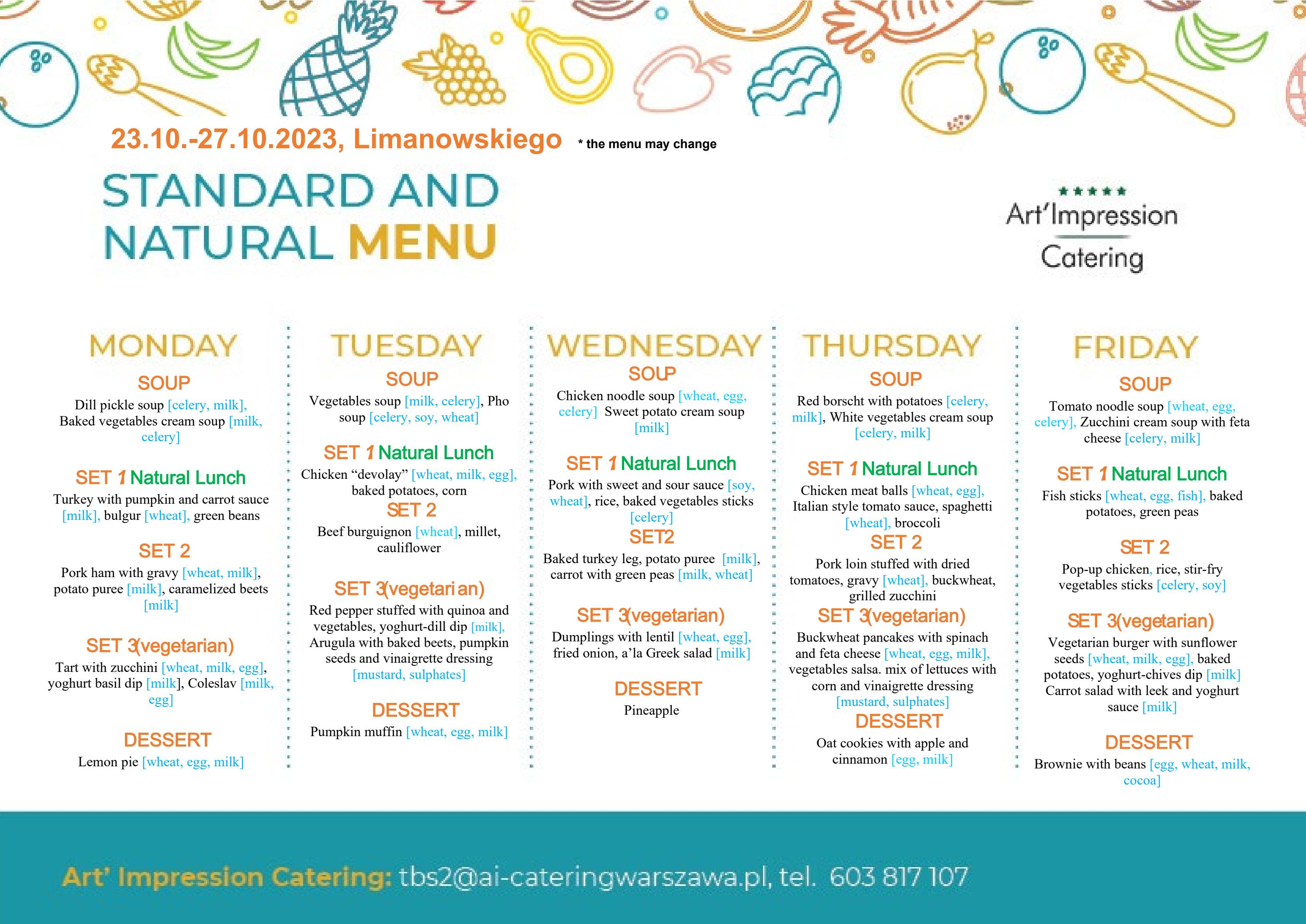 Lunch Menu LIM by The British School Warsaw Issuu