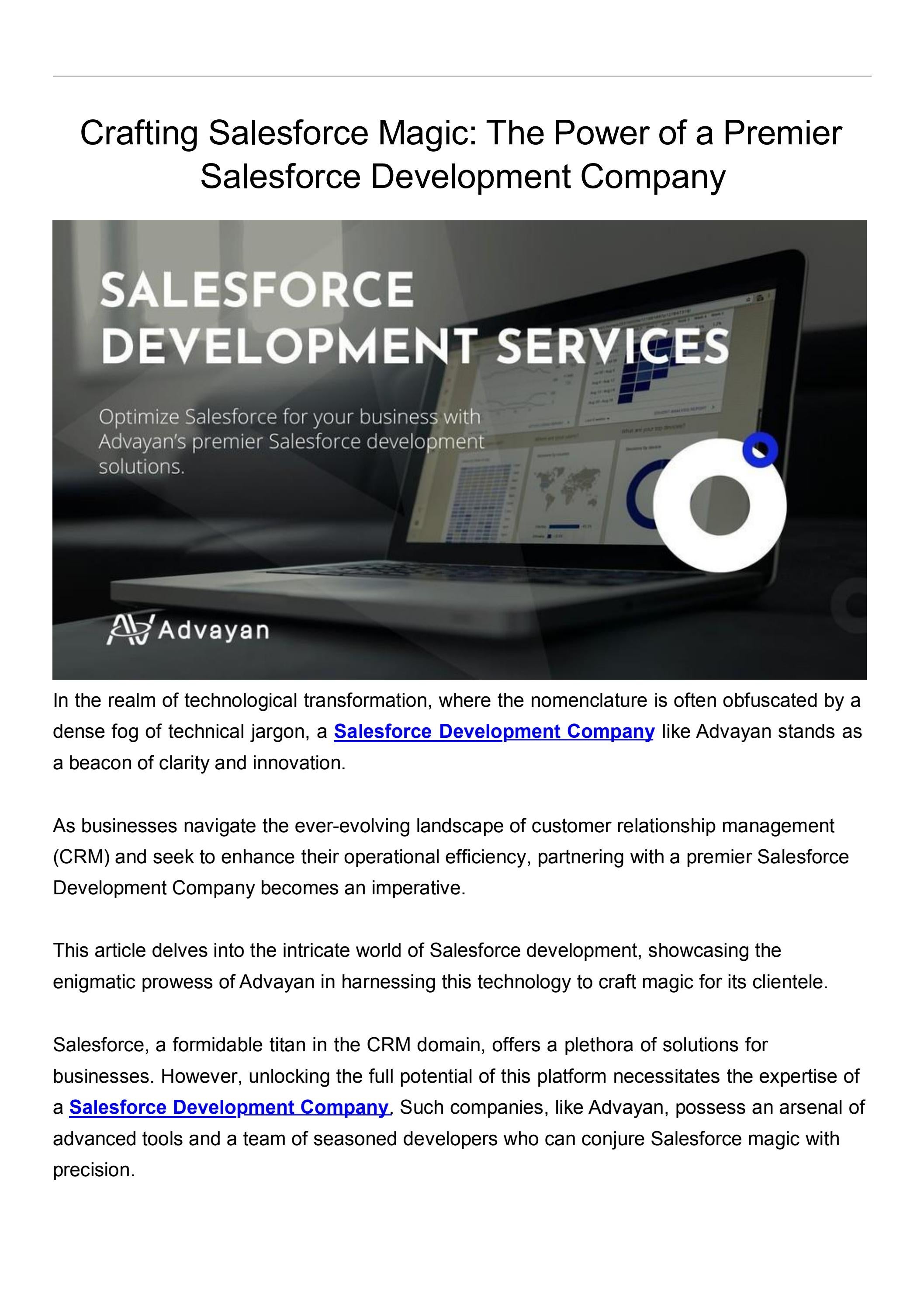 Crafting Salesforce Magic: The Power of a Premier Salesforce ...