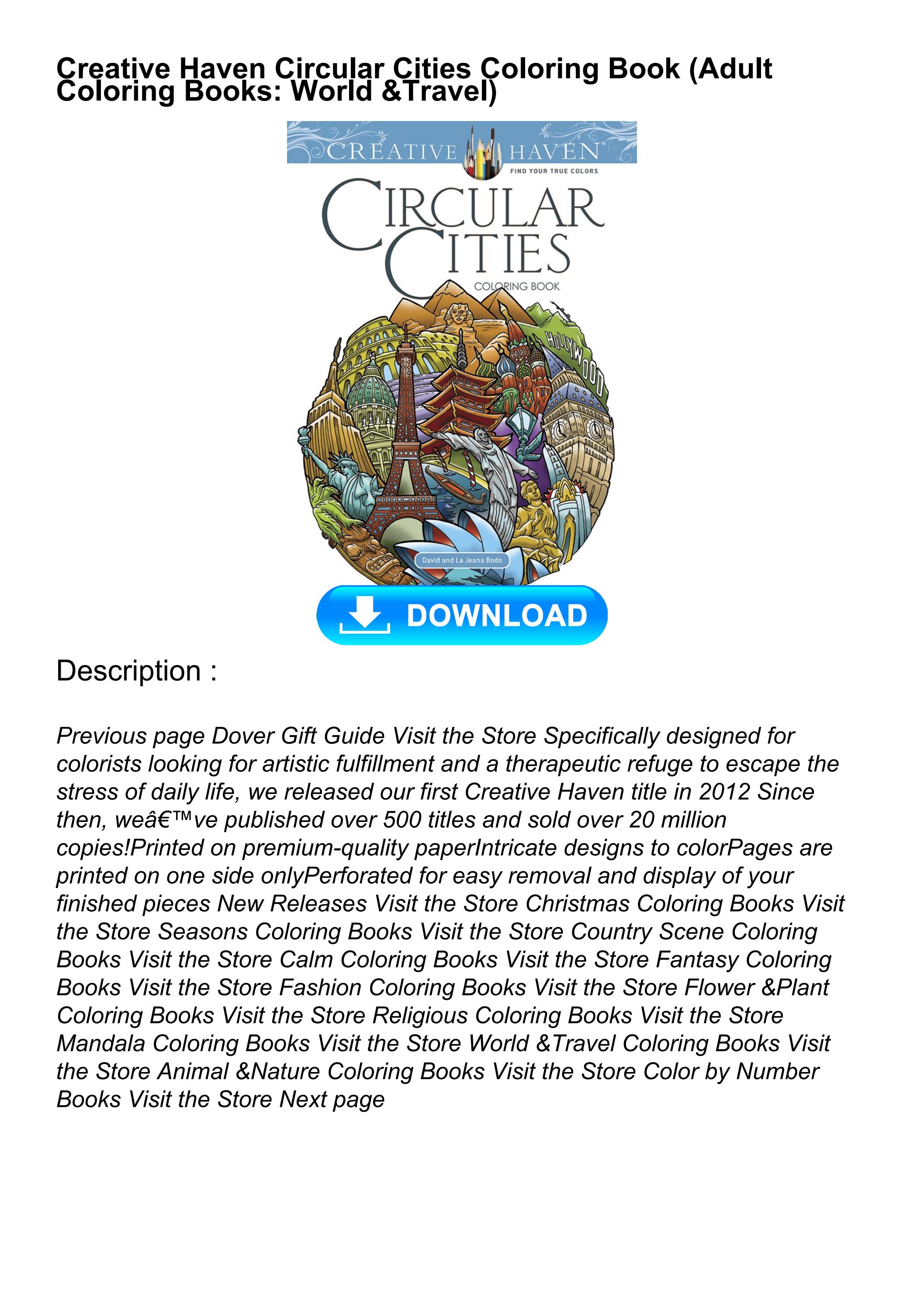 Download Book [PDF] Creative Haven Circular Cities Coloring Book (Adult ...