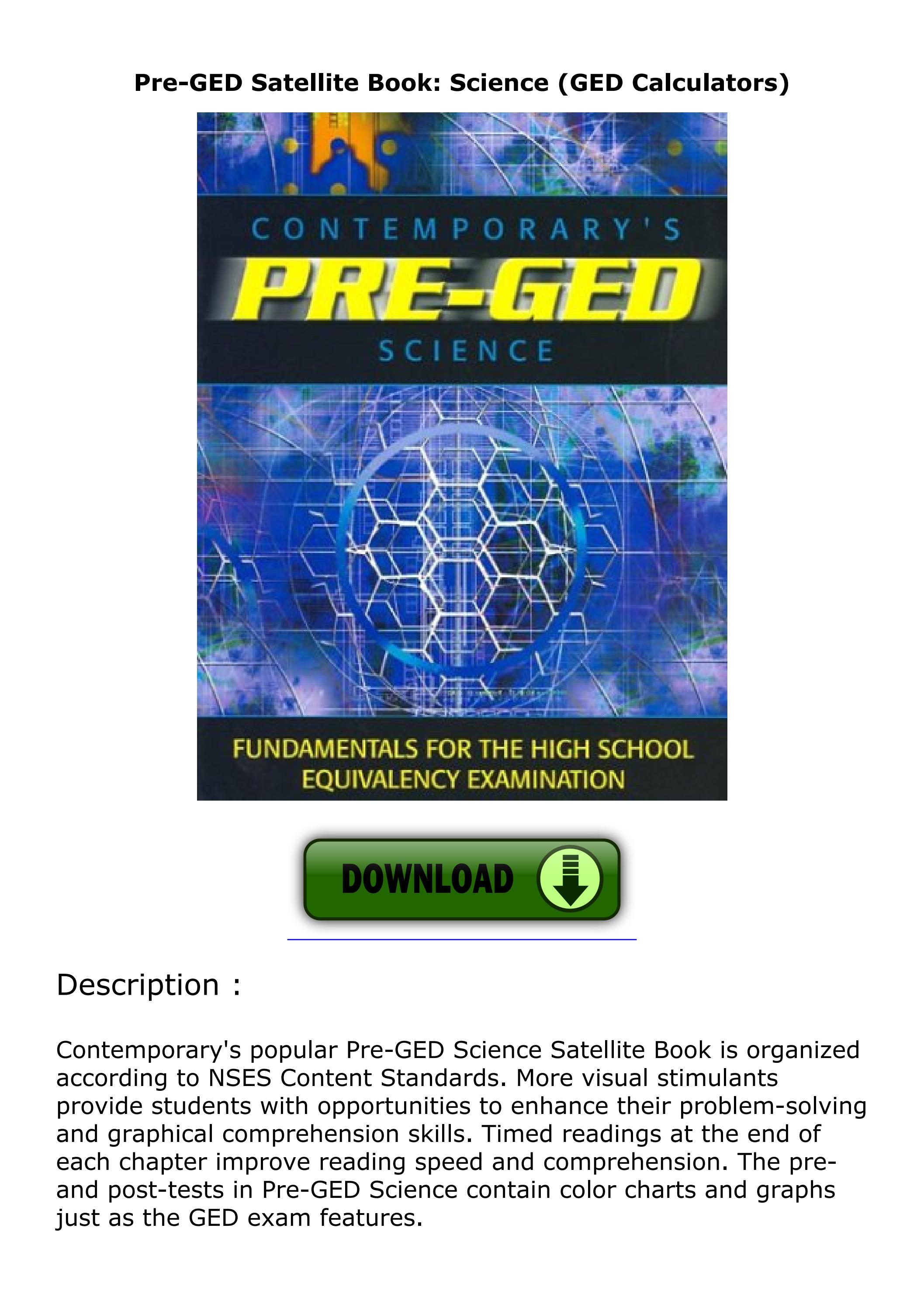PDF/READ PreGED Satellite Book Science (GED Calculators) by aswannas