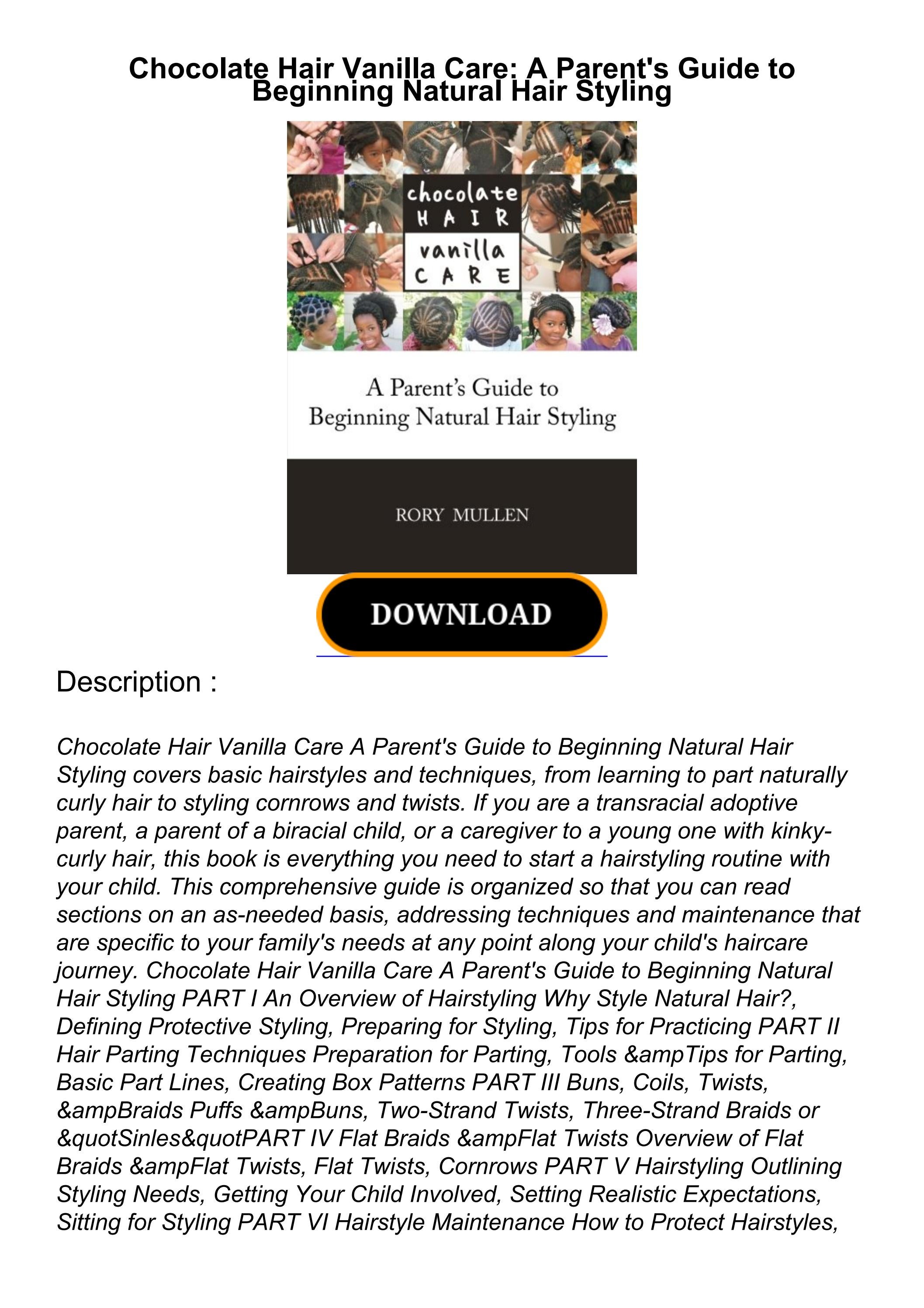 get [PDF] Download Chocolate Hair Vanilla Care A Parent's Guide to