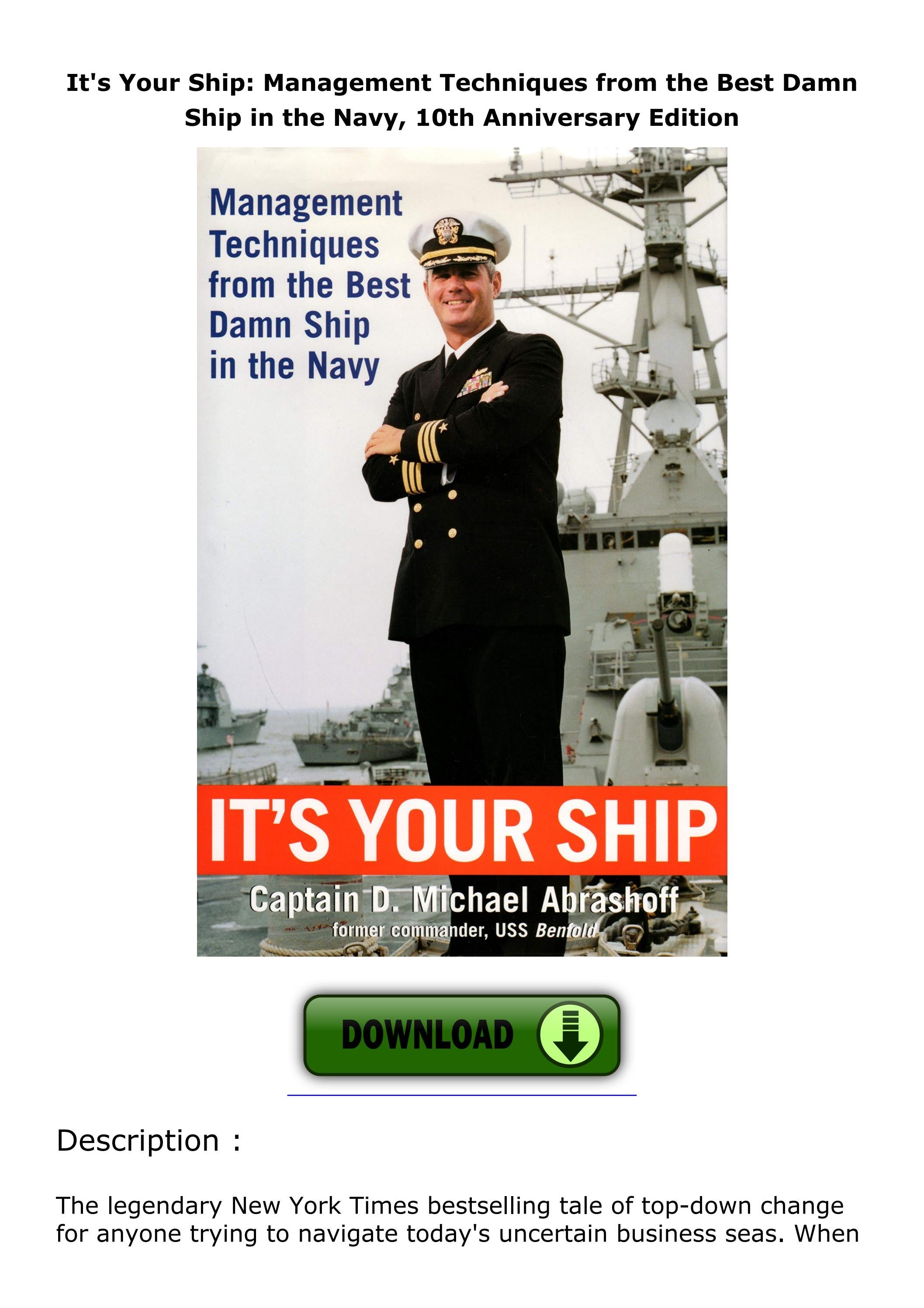 Read ebook [PDF] It's Your Ship Management Techniques from the Best