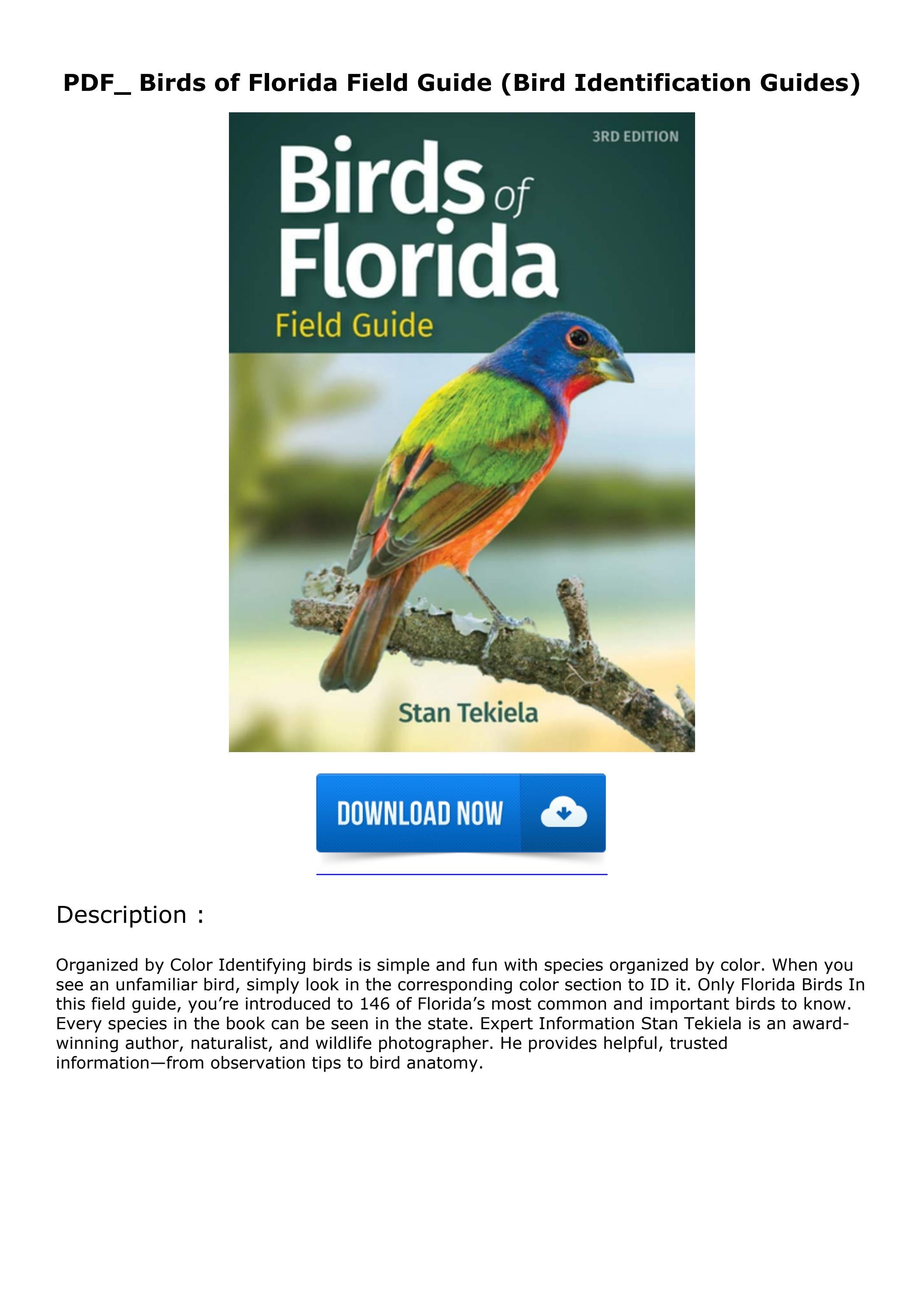 PDF_ Birds of Florida Field Guide (Bird Identification Guides) by ...
