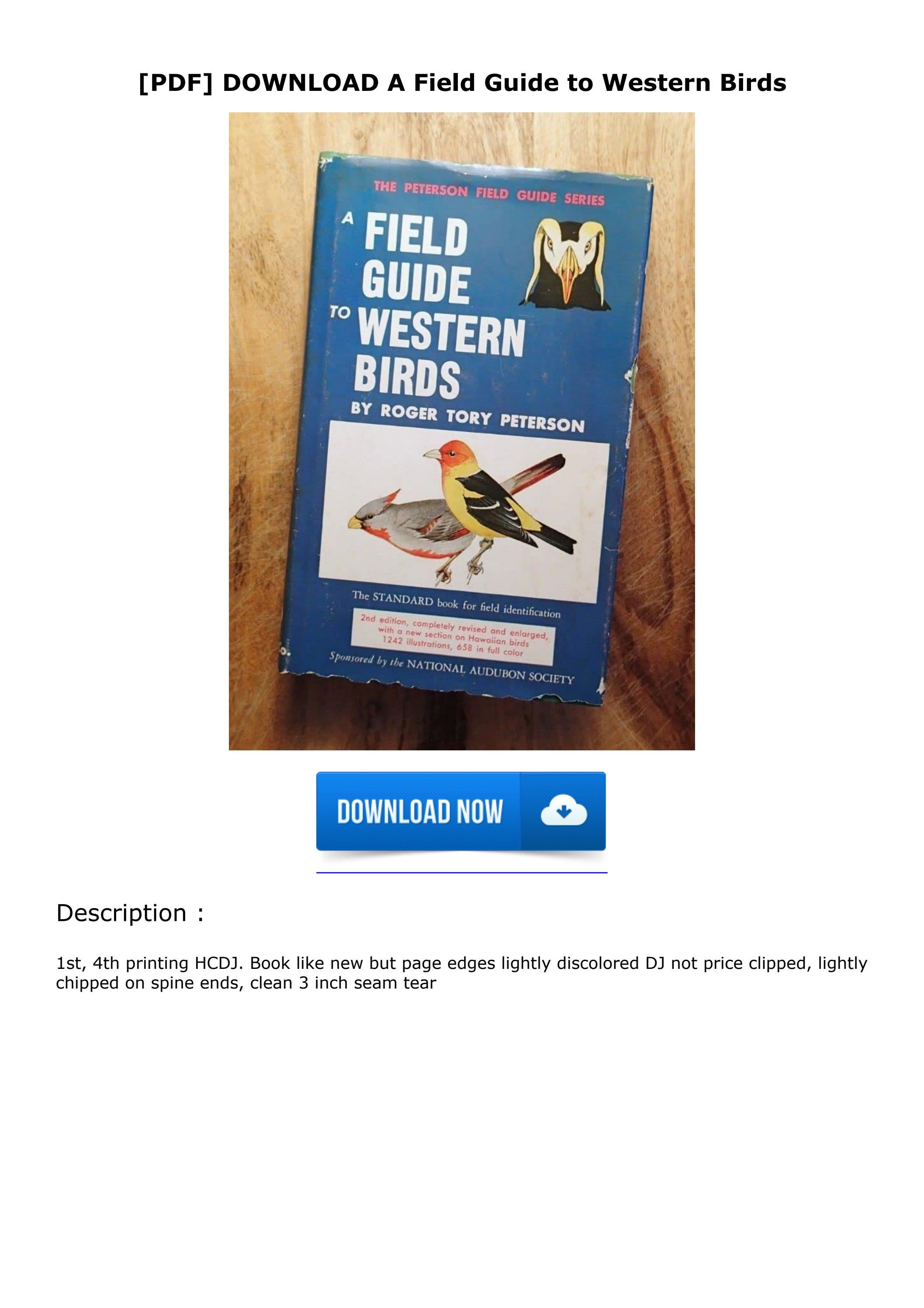 [PDF] DOWNLOAD A Field Guide to Western Birds by haydensandovalae Issuu