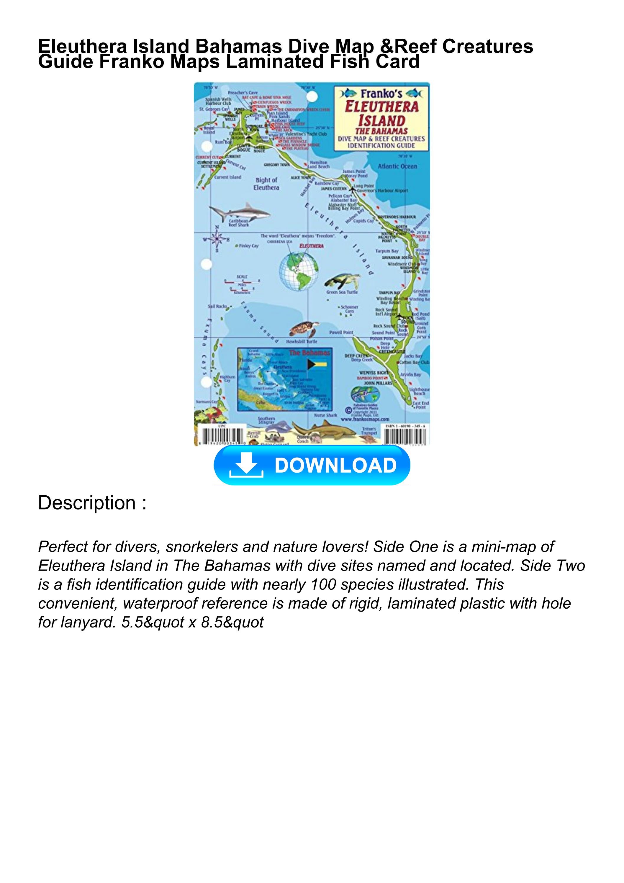 get [PDF] Download Eleuthera Island Bahamas Dive Map & Reef Creatures