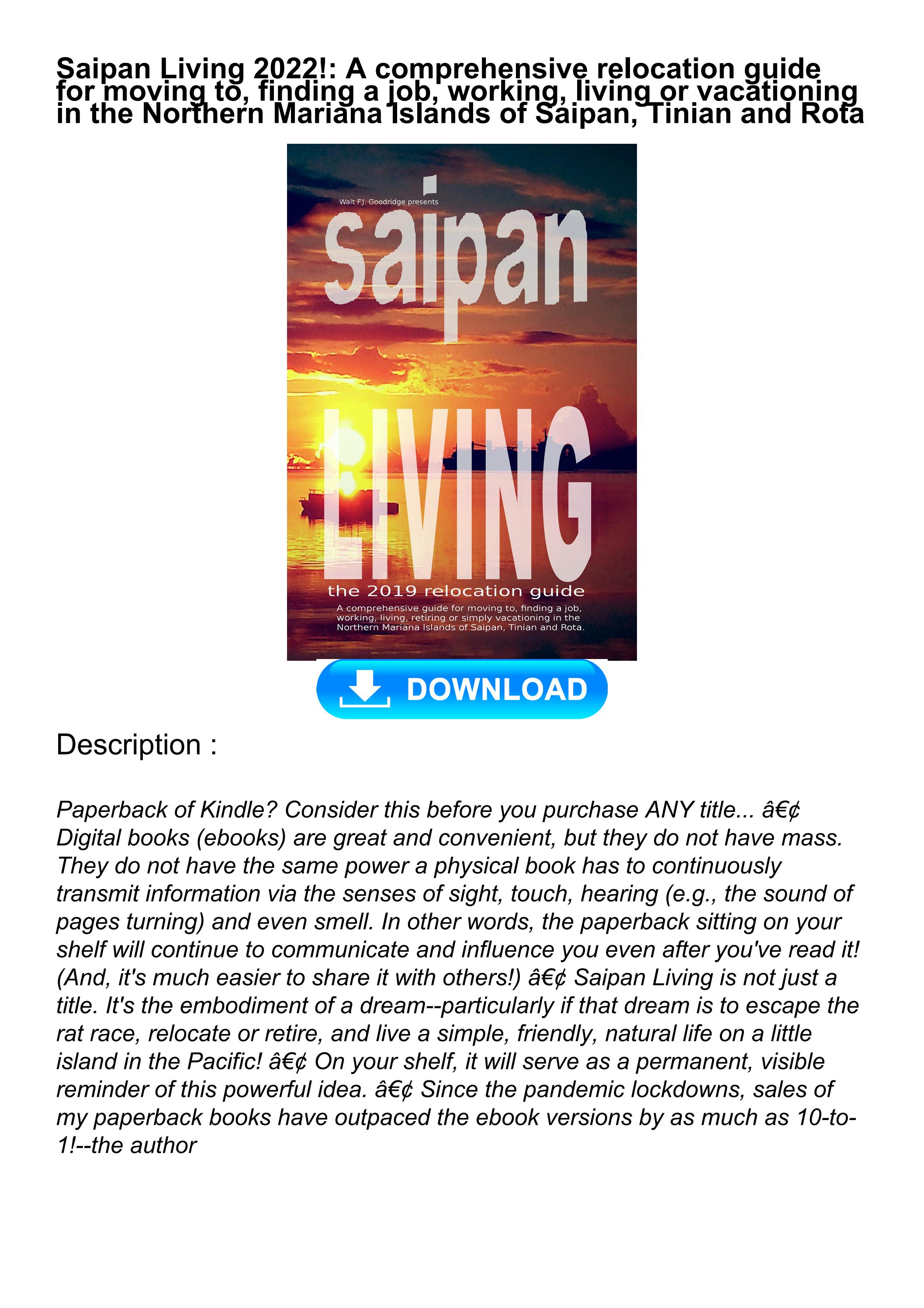 get [PDF] Download Saipan Living 2022! A comprehensive relocation
