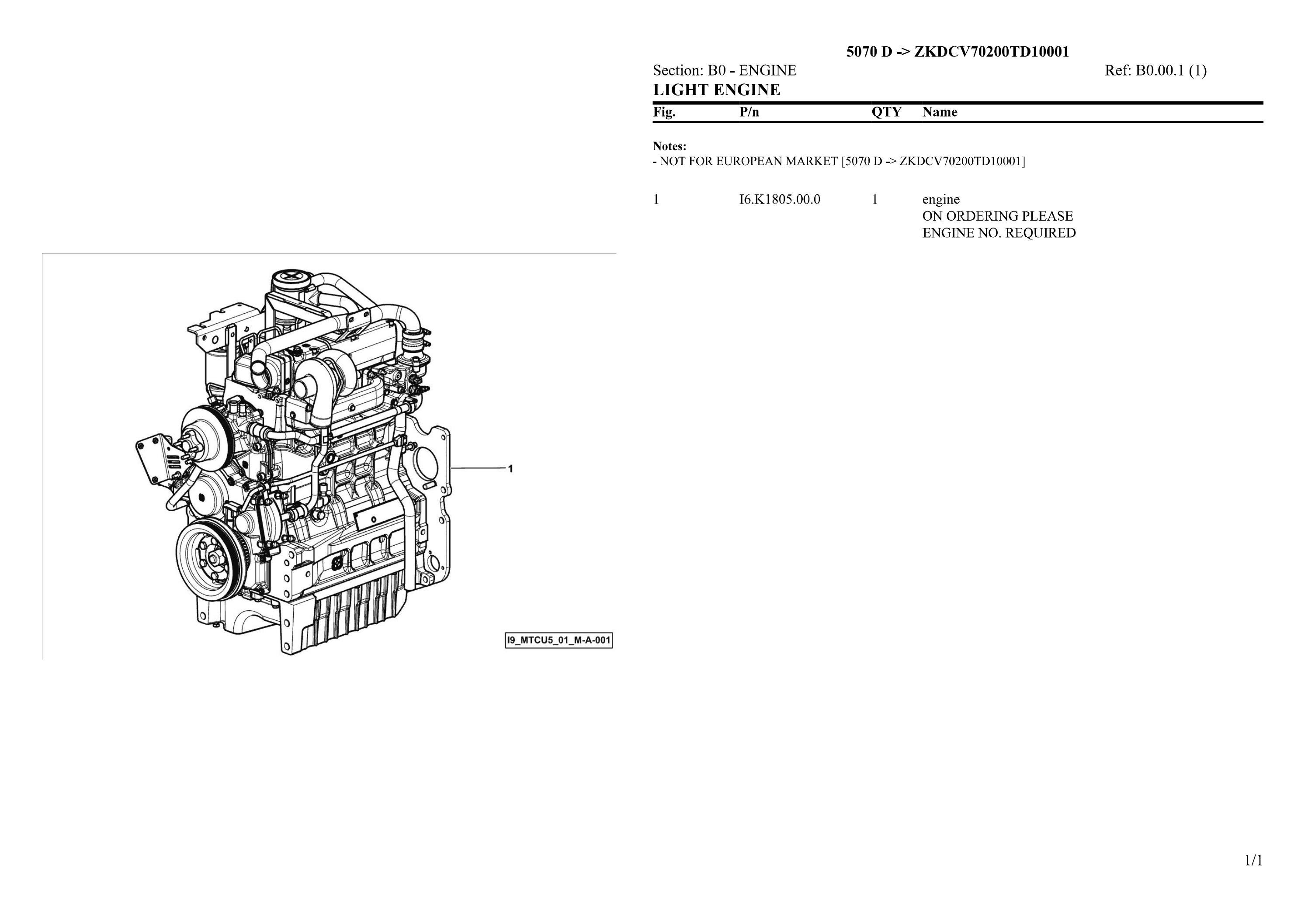 Deutz Fahr 5070 d Tractor Parts Catalogue Manual Instant Download (SN