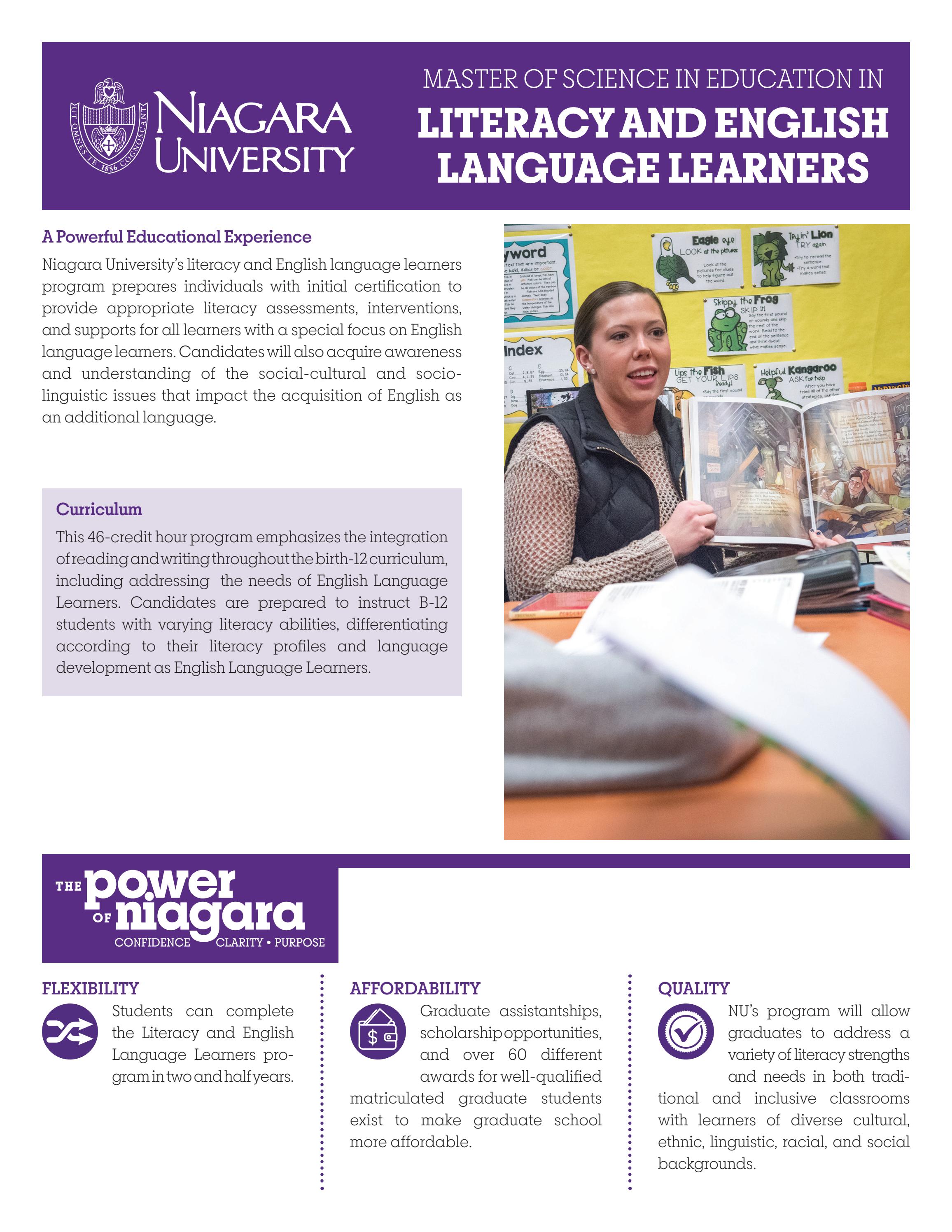 Literacy and English Language Learners (M.S.) by Niagara University - Issuu