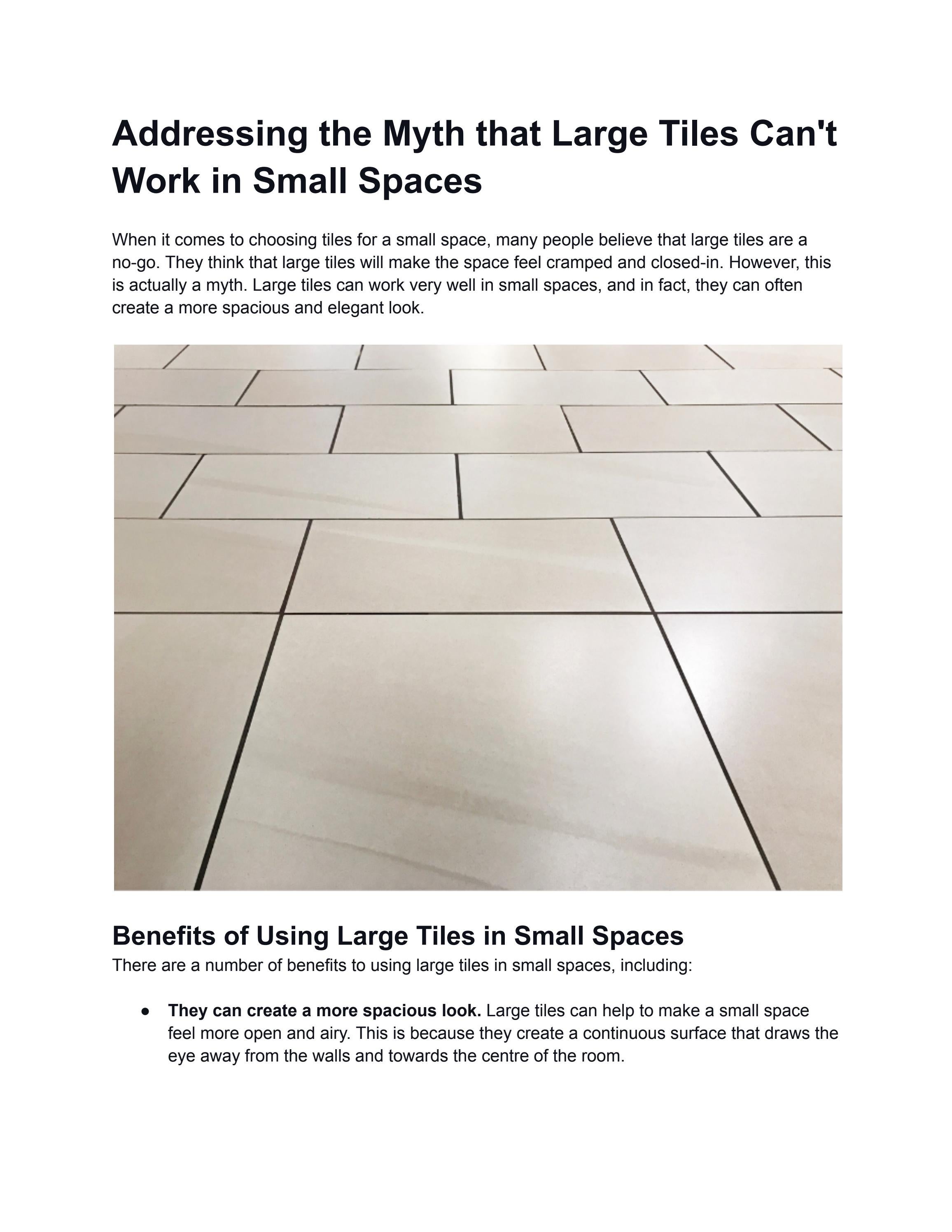 Addressing the Myth that Large Tiles Can't Work in Small Spaces by