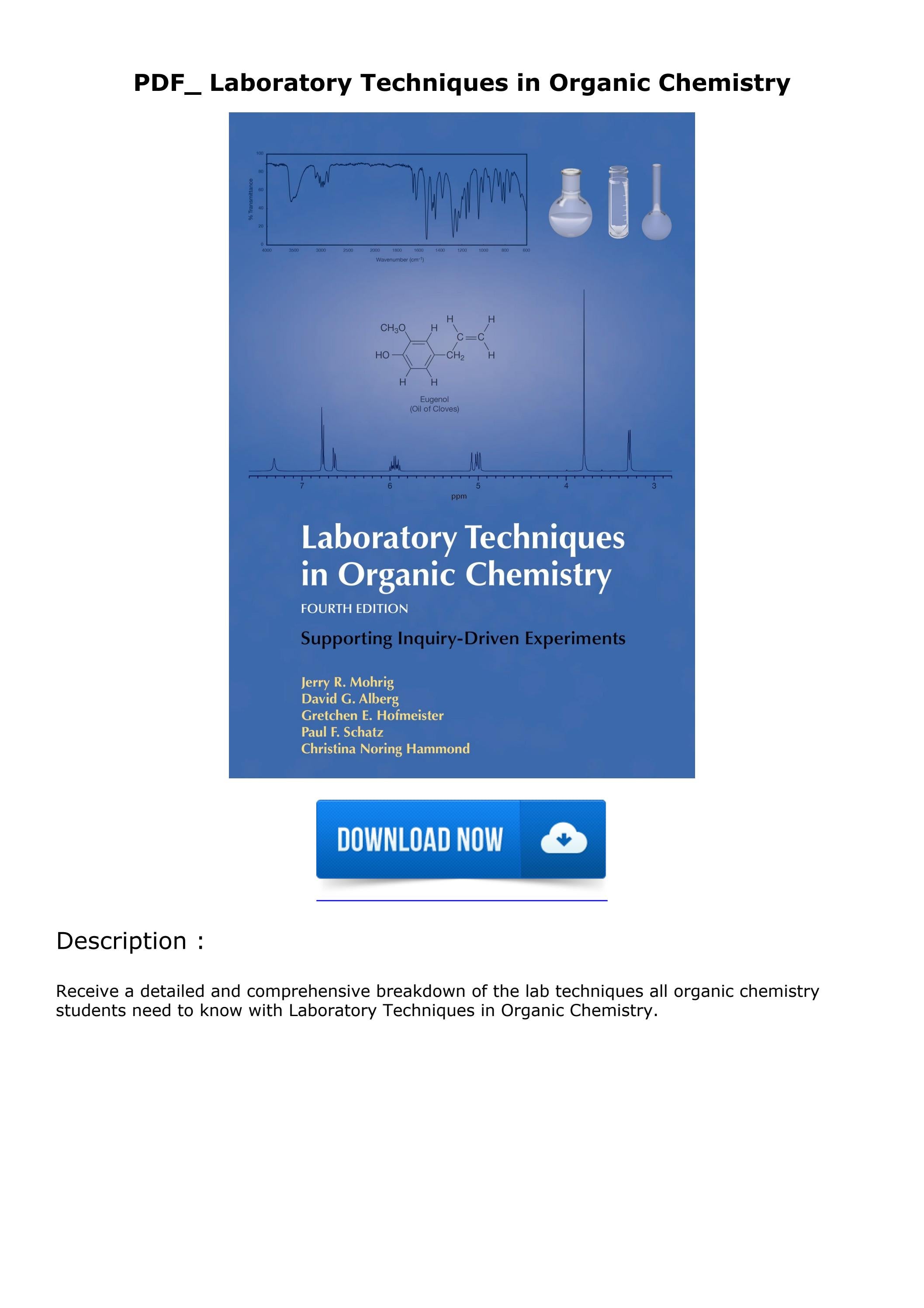 PDF_ Laboratory Techniques in Organic Chemistry by emilyspencerasere