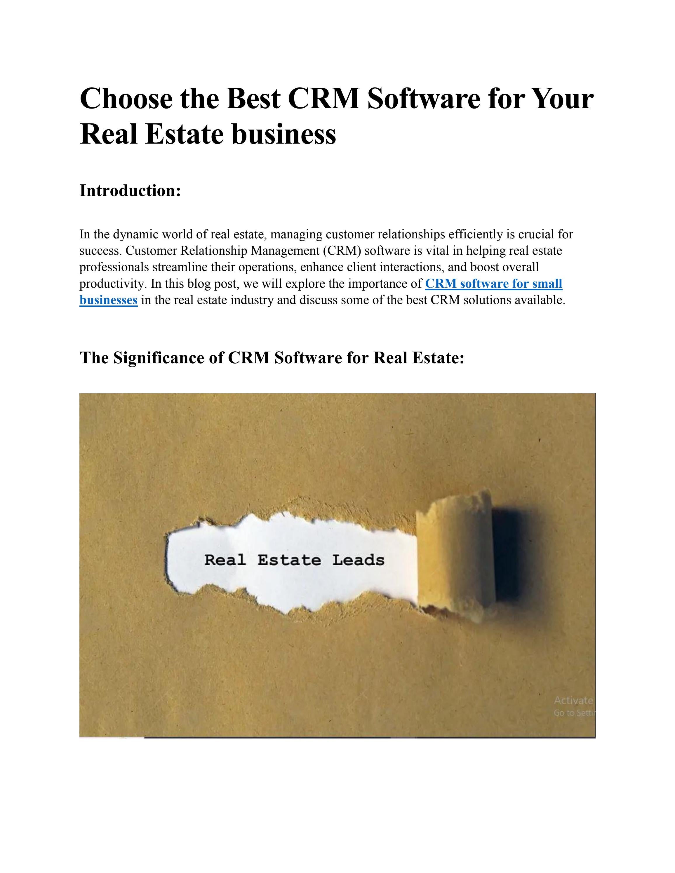 Best CRM for Small Real Estate Business: Streamline Success with Top Solutions