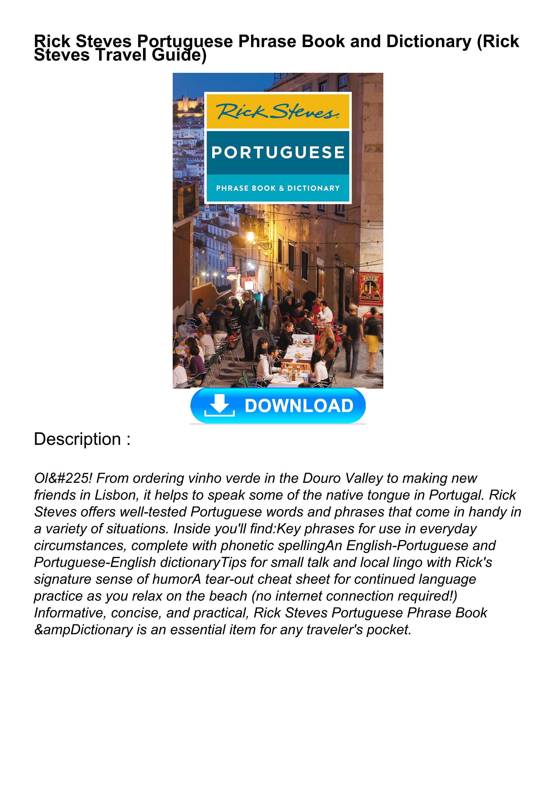 READ [PDF] Rick Steves Portuguese Phrase Book and Dictionary (Rick