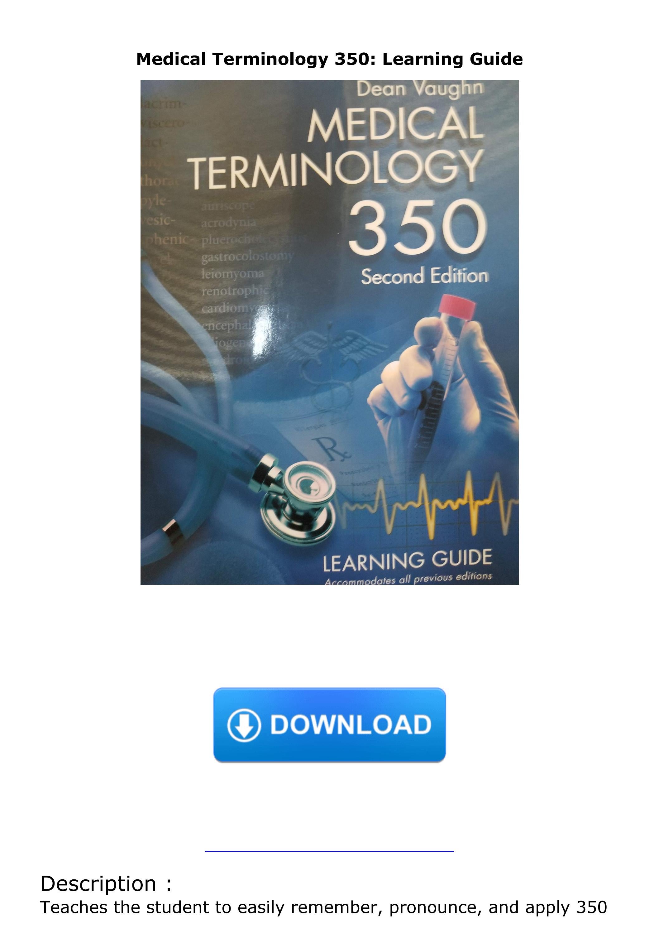 Read ebook [PDF] Medical Terminology 350 Learning Guide by marianle