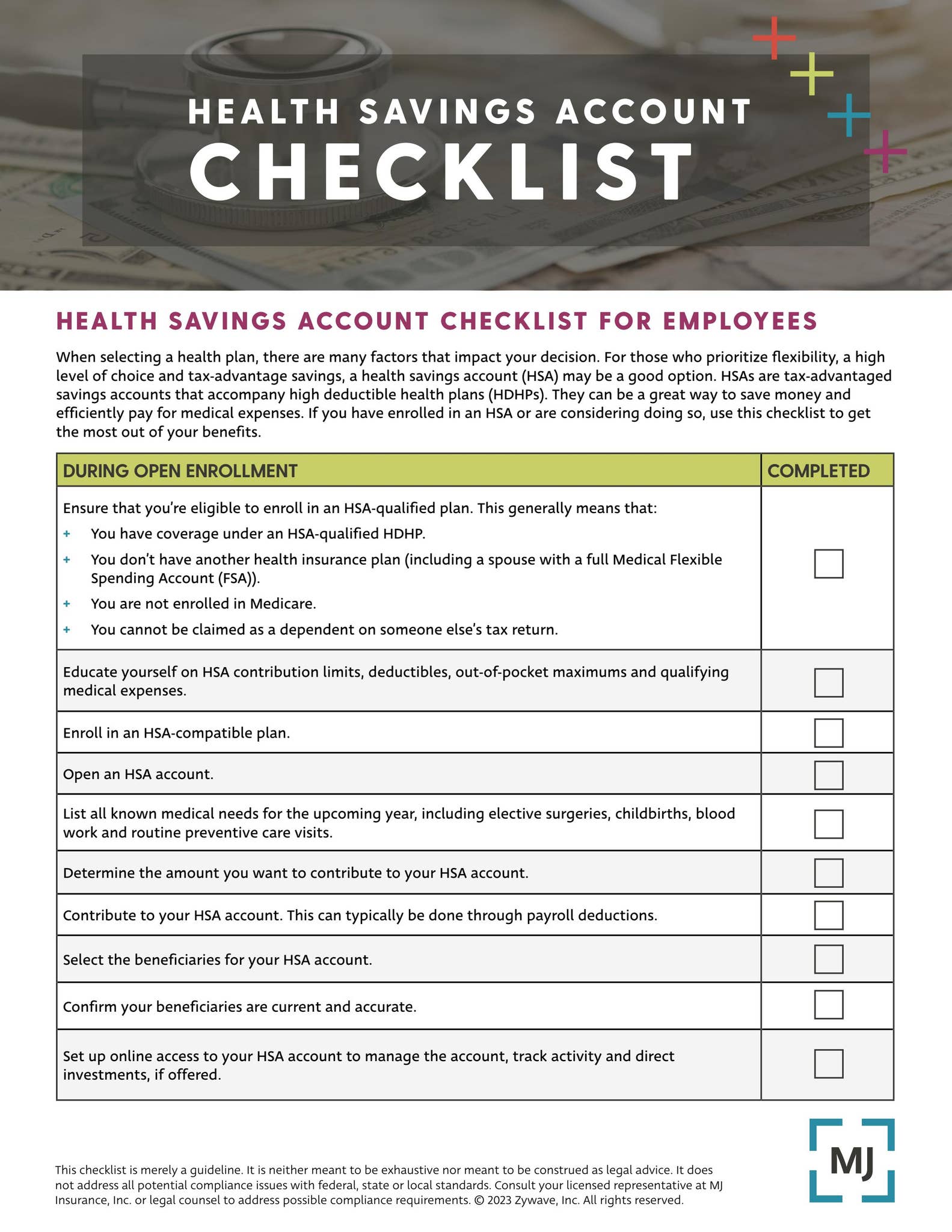 HSA Checklist for KDB 2024 by The MJ Companies - Issuu