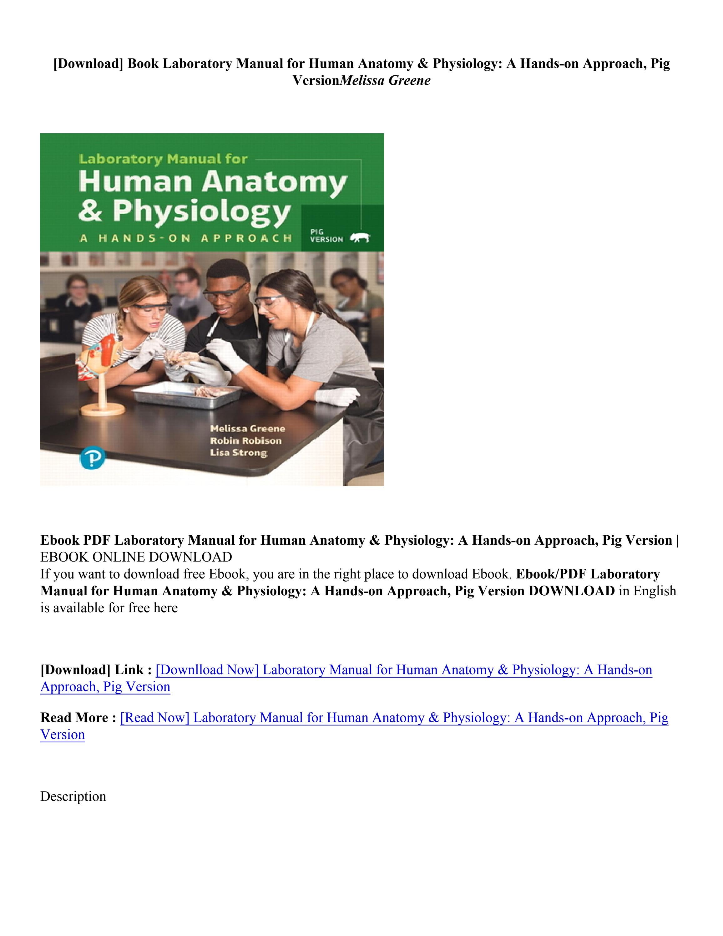 [PDF Download] Laboratory Manual for Human Anatomy & Physiology A