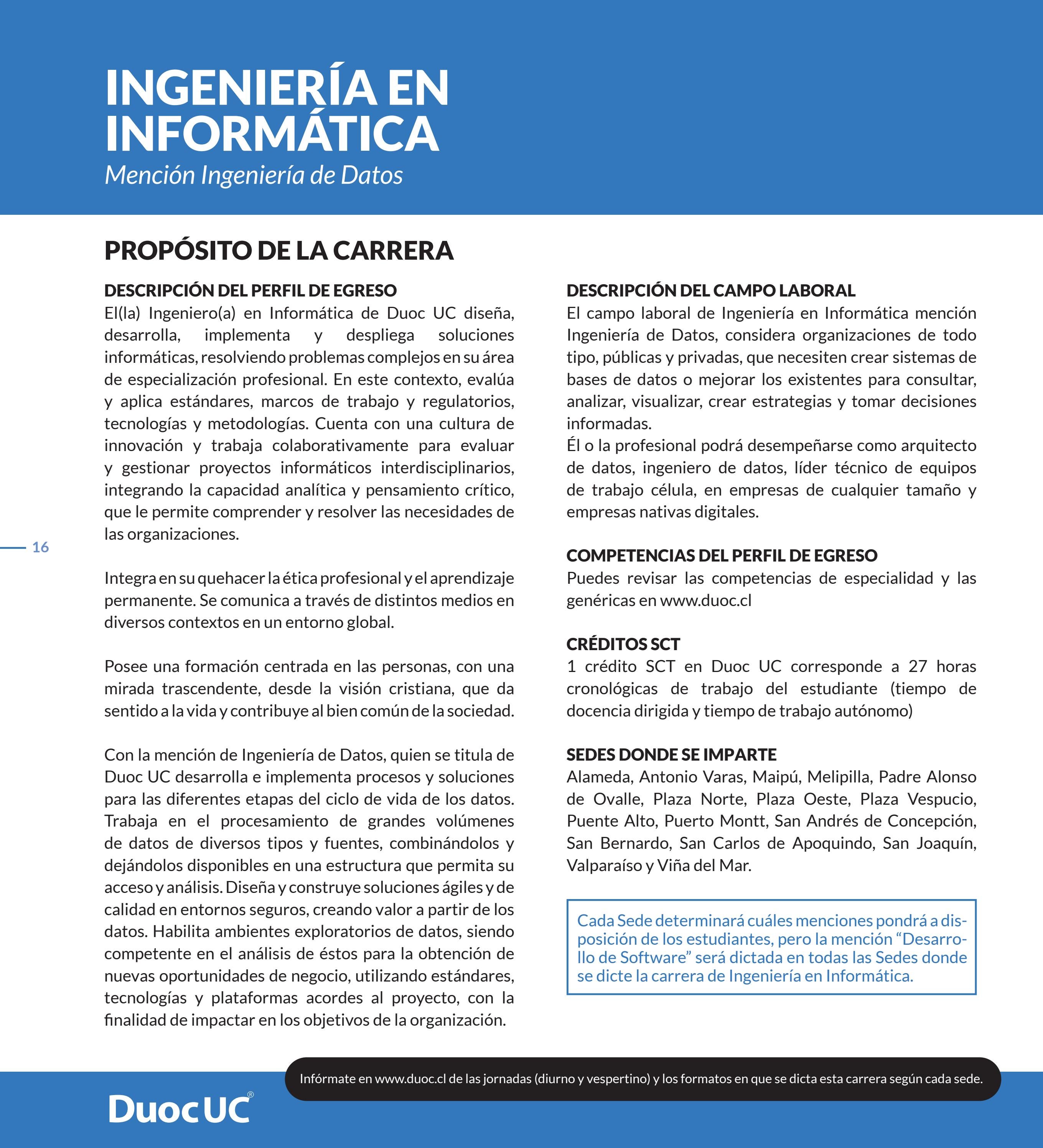 INGENIERÍA EN INFORMÁTICA - Mención Ingeniería de Datos by Duoc UC - Issuu