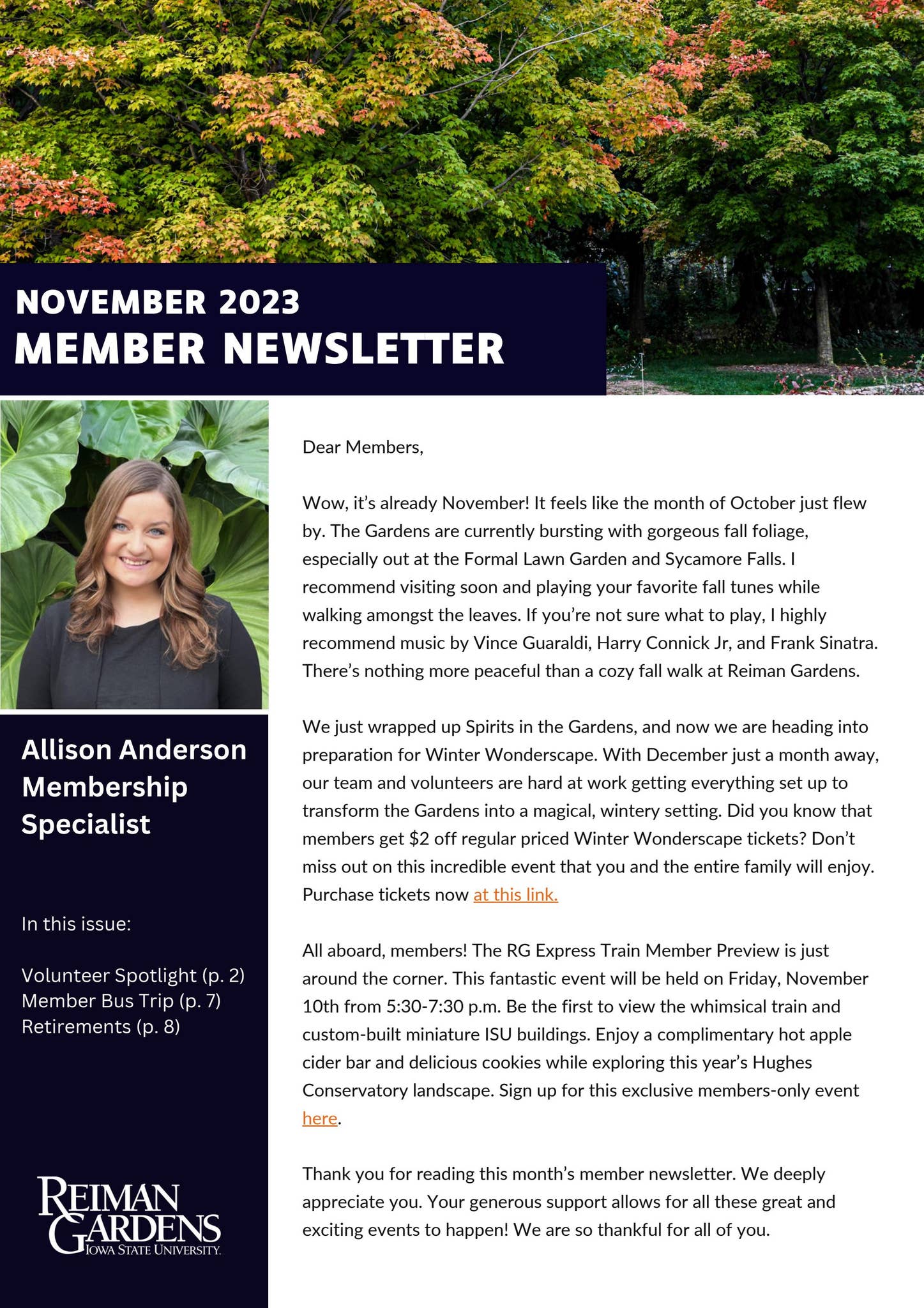 November 2023 Member Newsletter by Reiman Gardens - Issuu