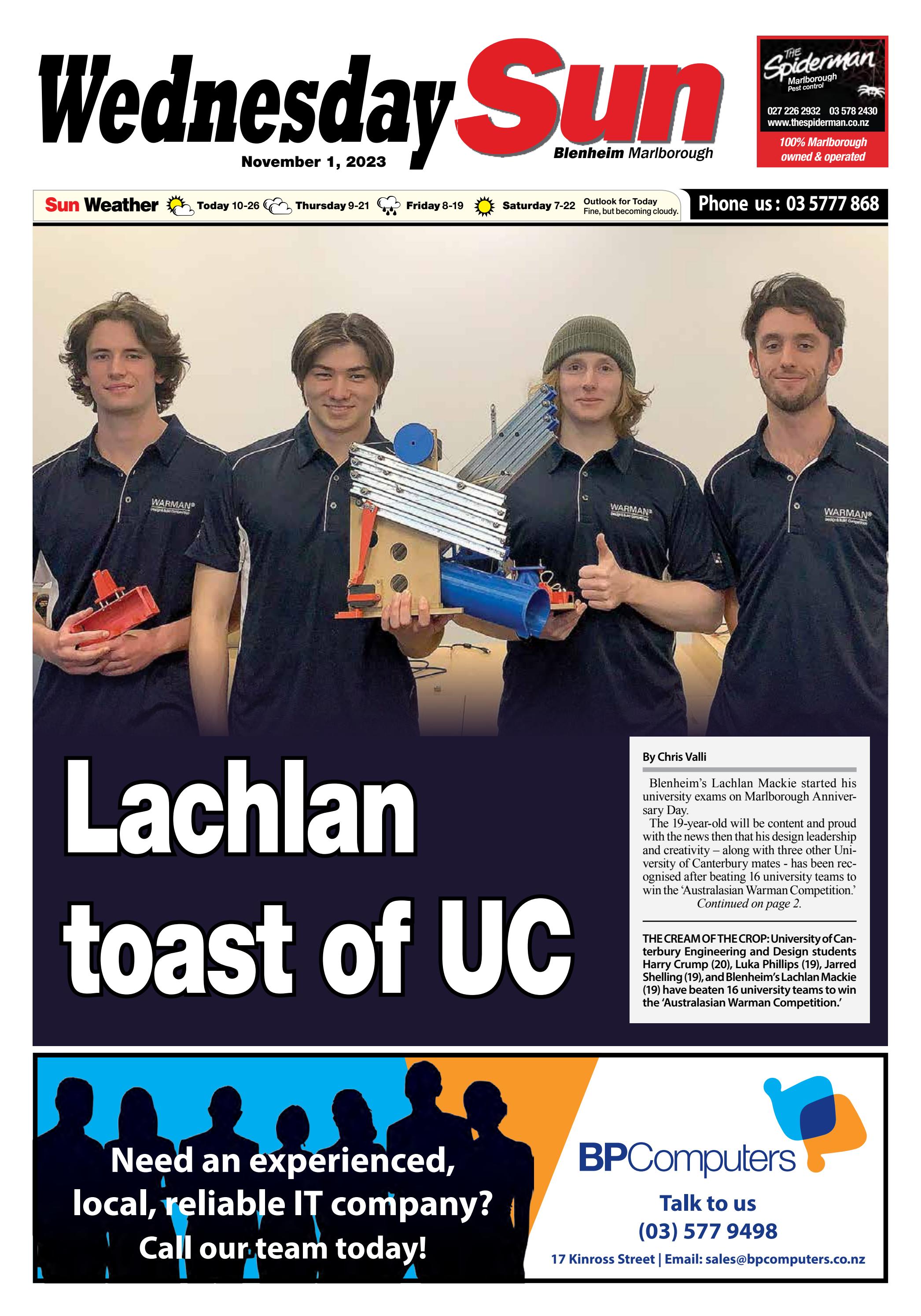 01 November Blenheim Sun Newspaper by The Blenheim Sun Issuu