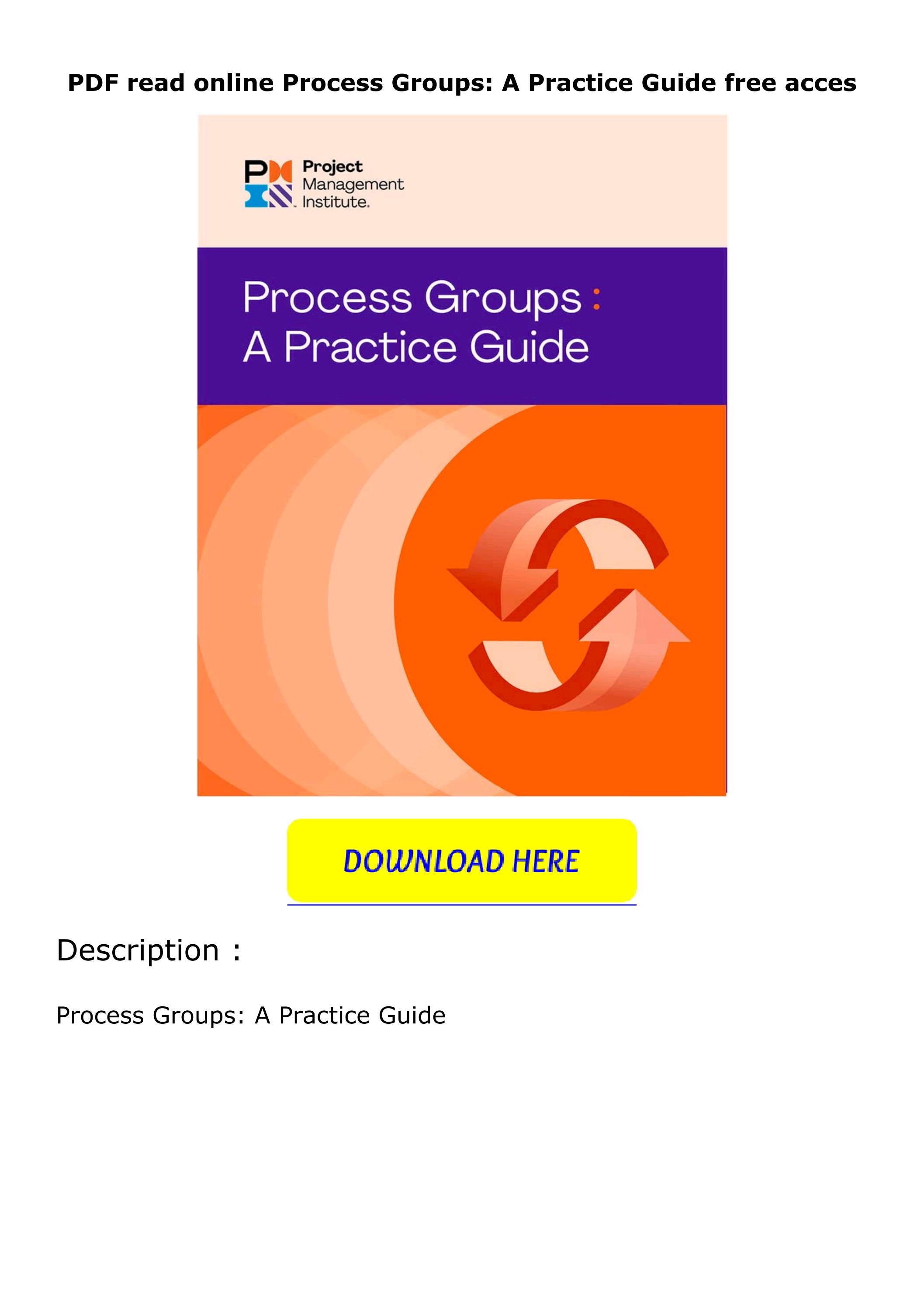 PDF read online Process Groups A Practice Guide free acces by